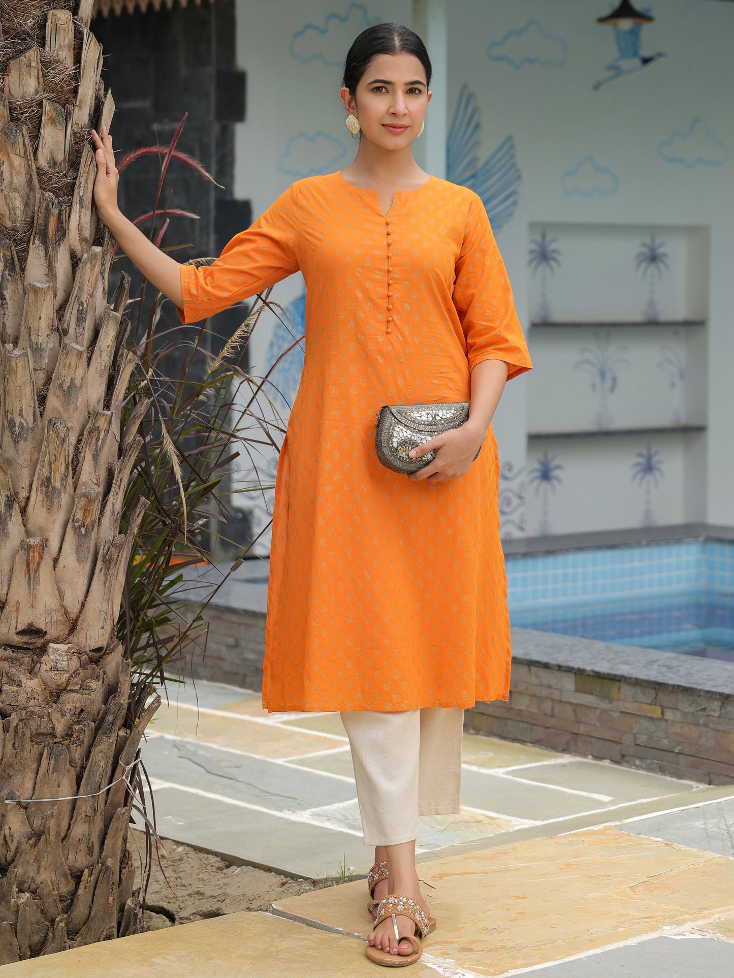 Soft Cotton Floral Kurta