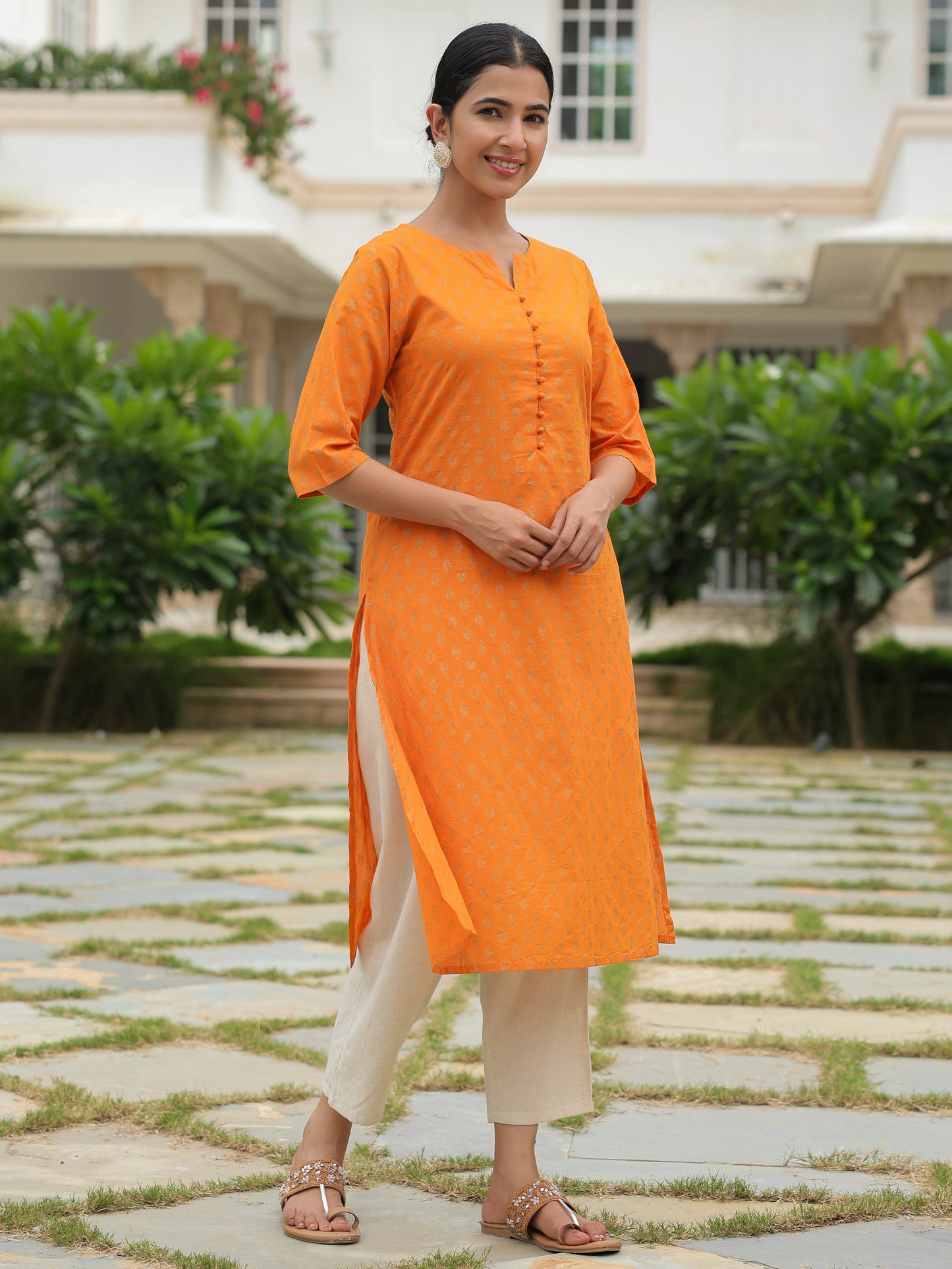 Soft Cotton Floral Kurta