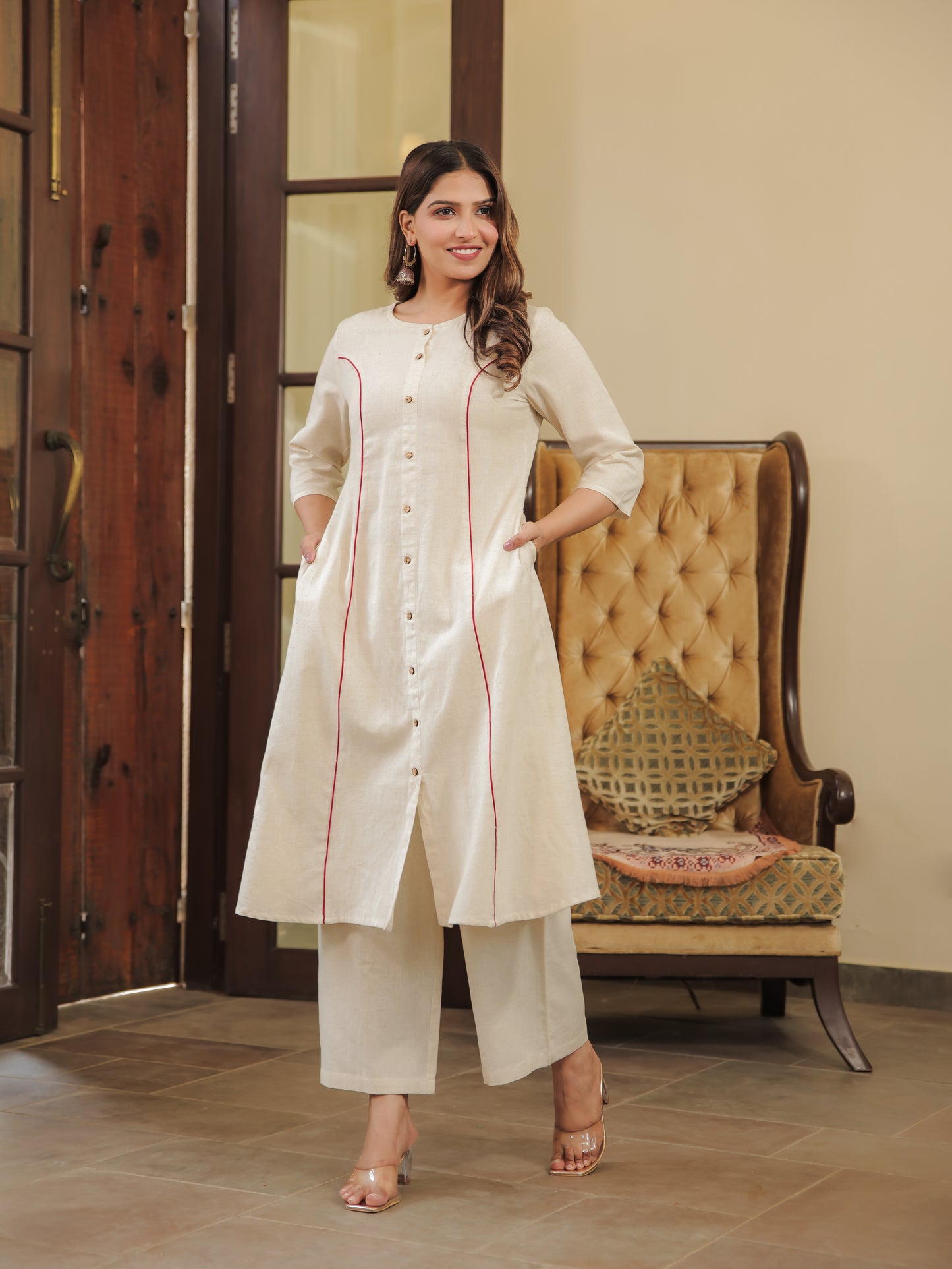 Linen Cotton Solid Kurta