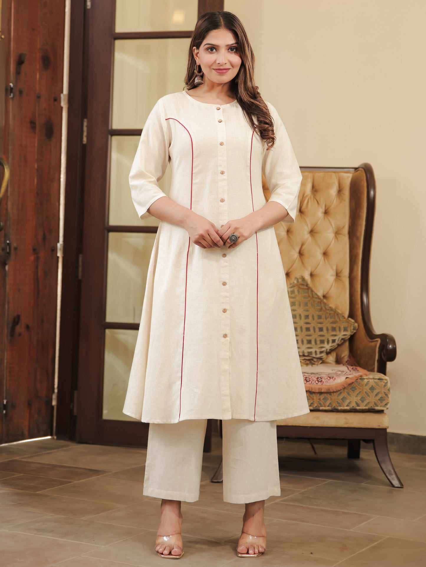 Linen Cotton Solid Kurta