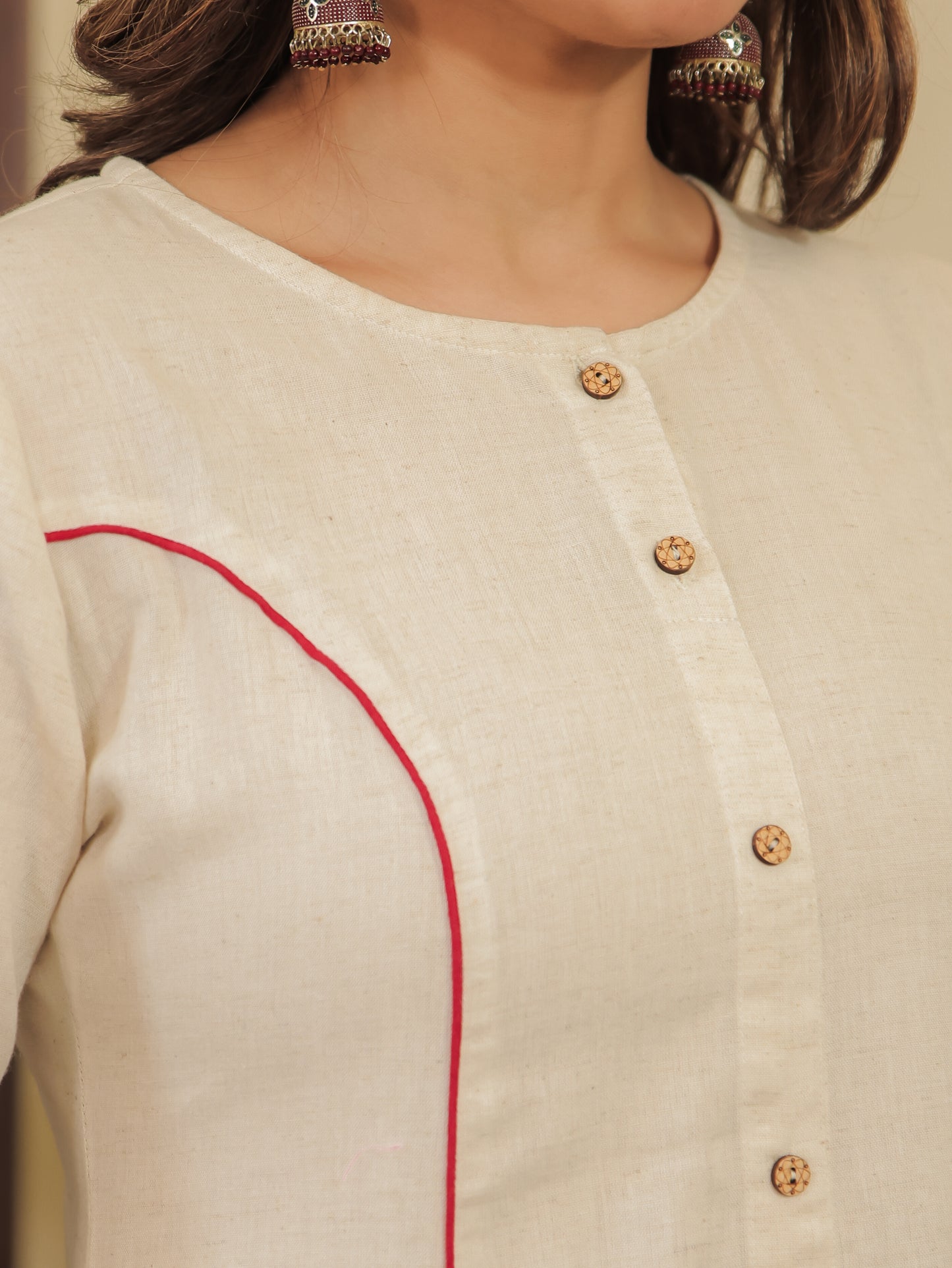 Linen Cotton Solid Kurta