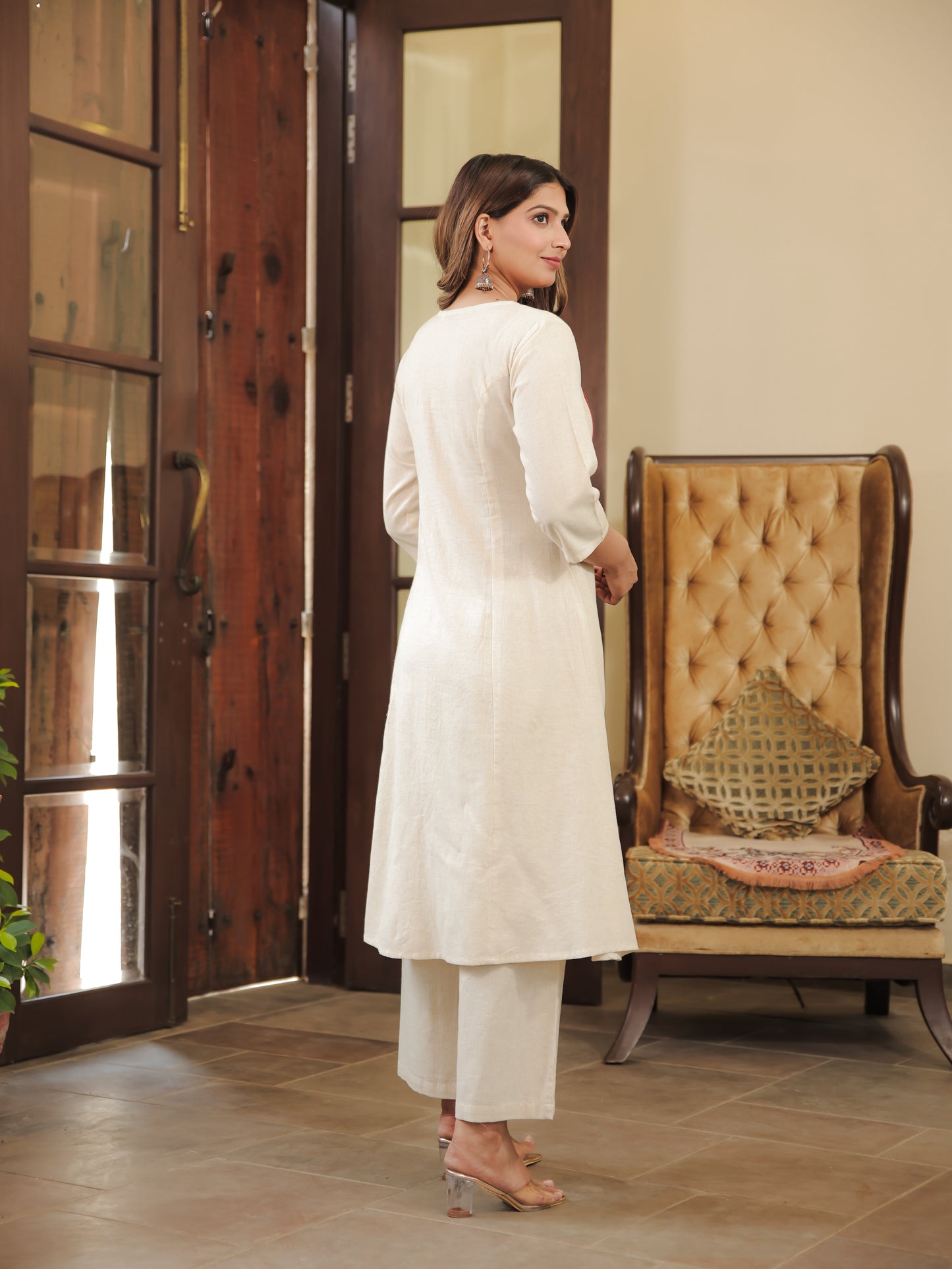 Linen Cotton Solid Kurta