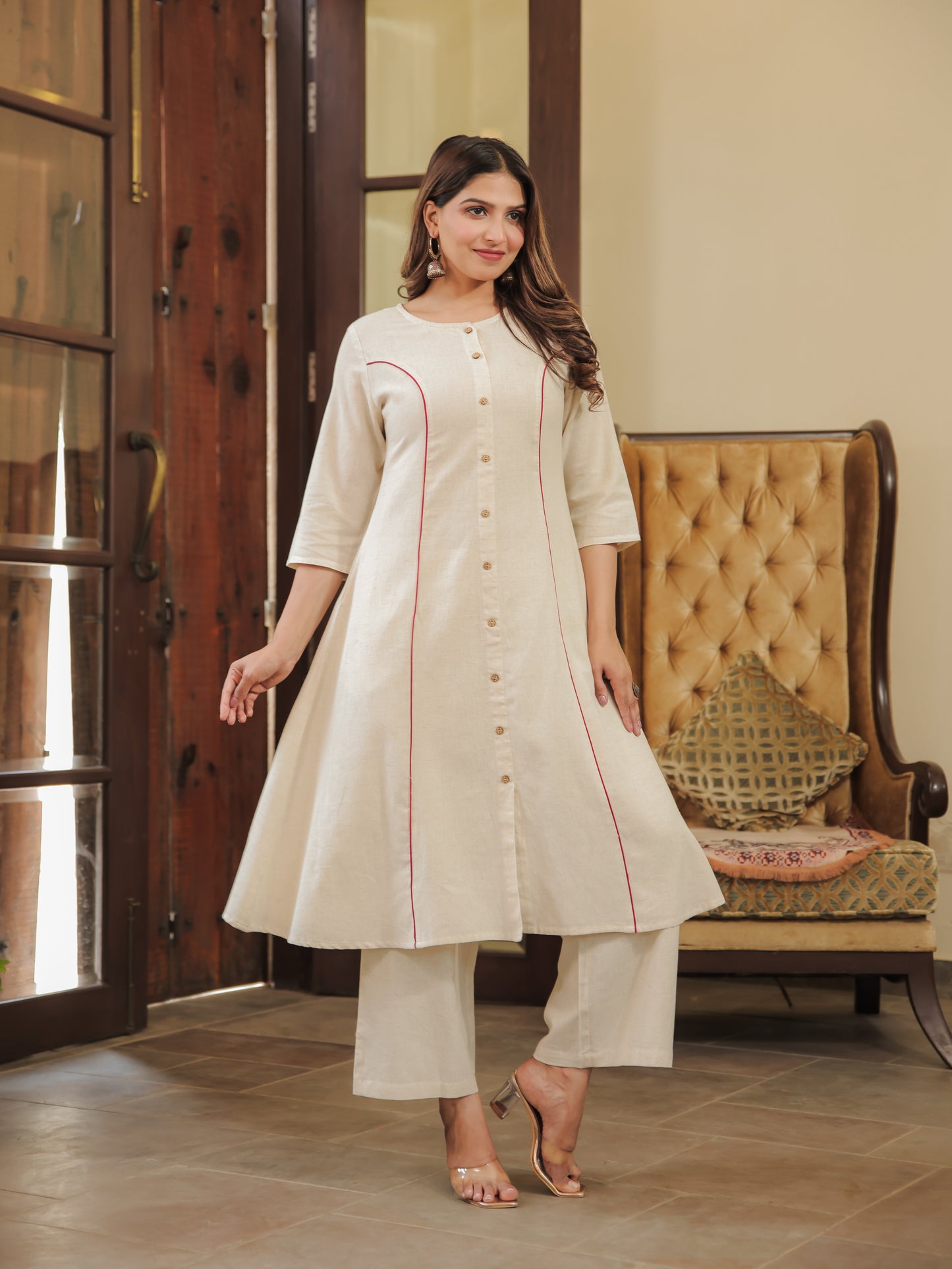 Linen Cotton Solid Kurta