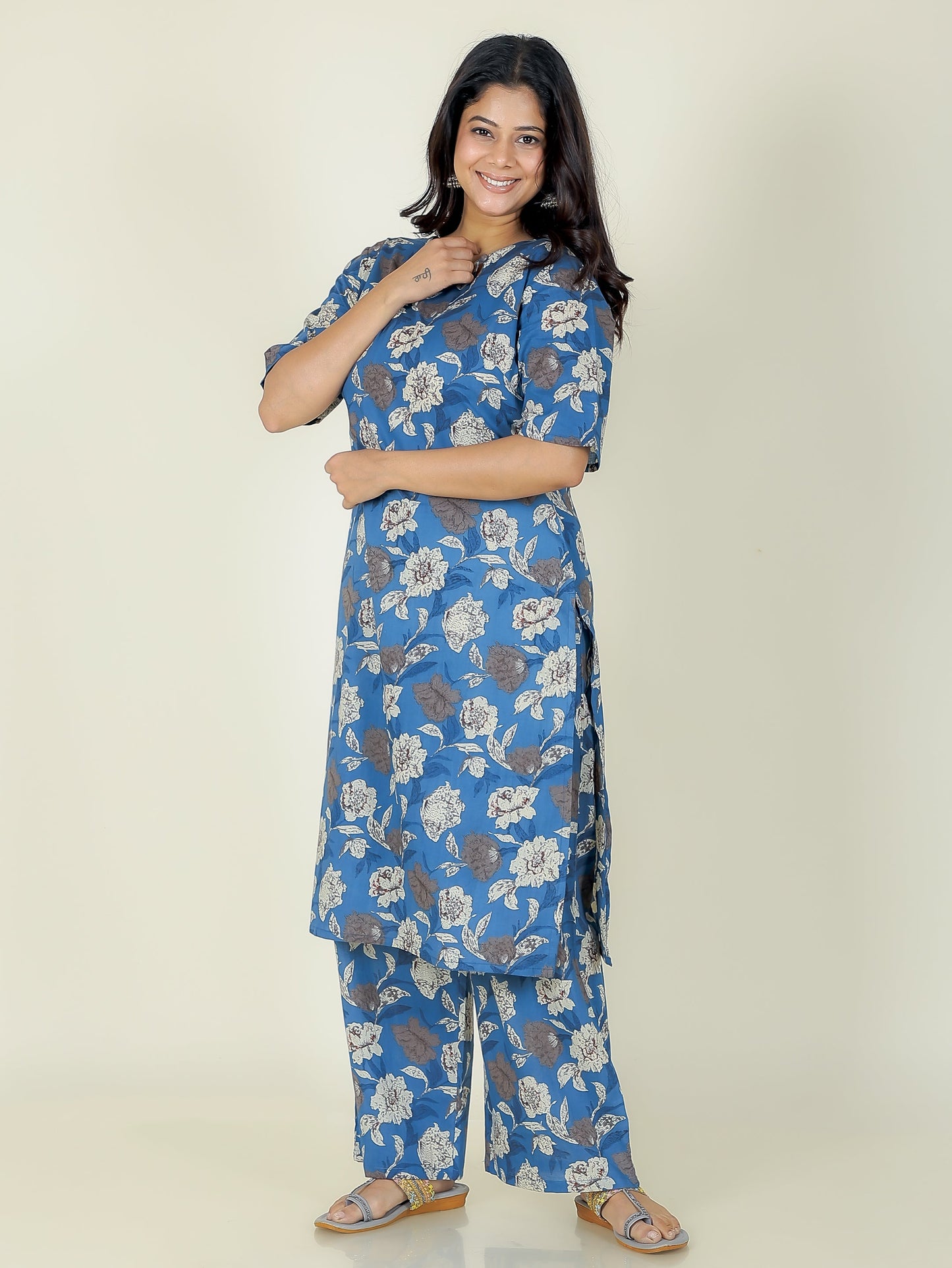 Soft Cotton Floral Kurta