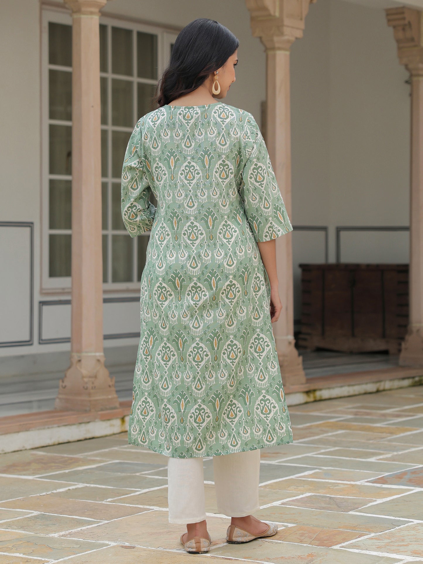 Linen Cotton Ikat Kurta