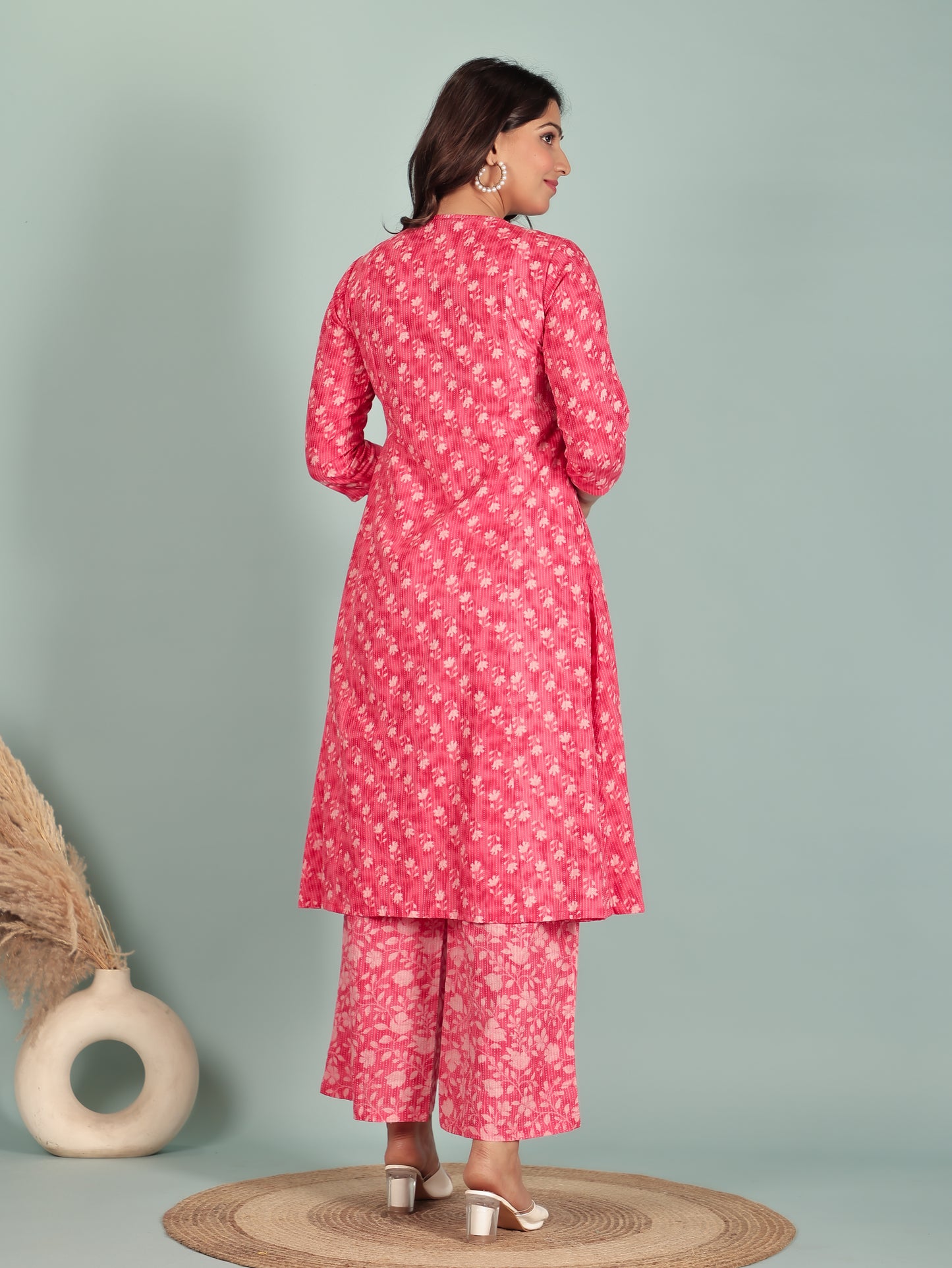 Kantha Cotton Floral Kurta