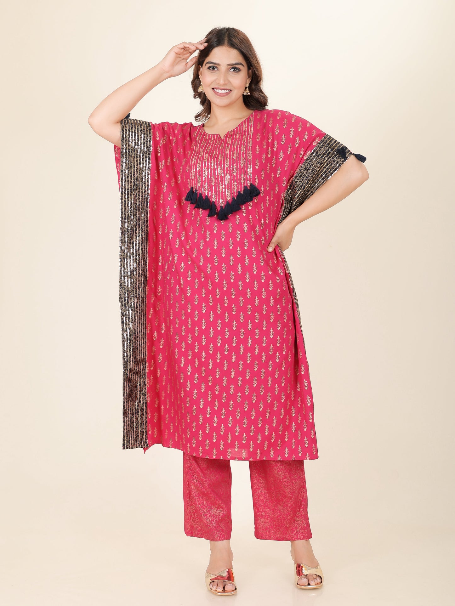 Rayon Gold foil Kurta