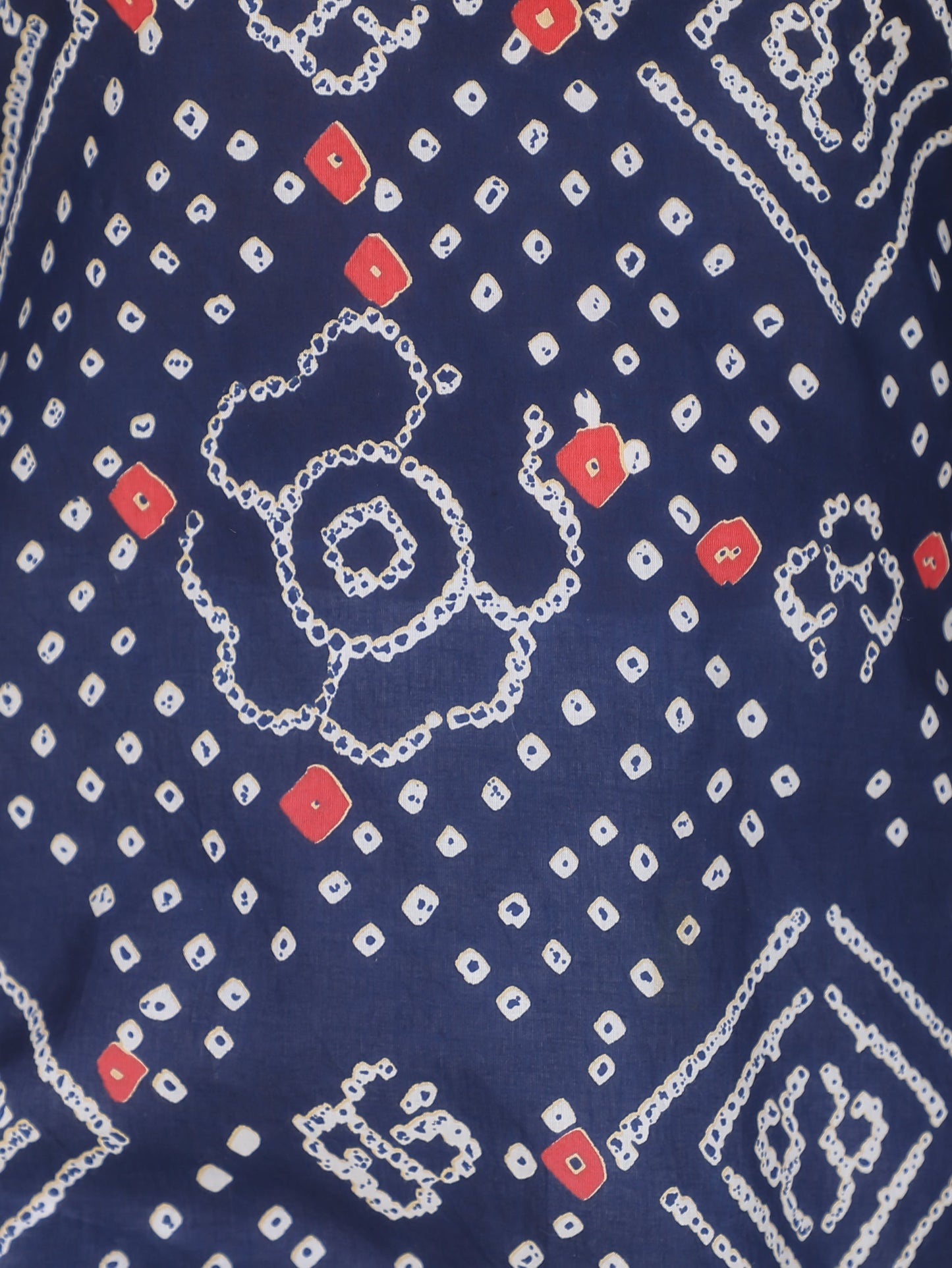 Soft Cotton Bandhani Straight Blue Kurti