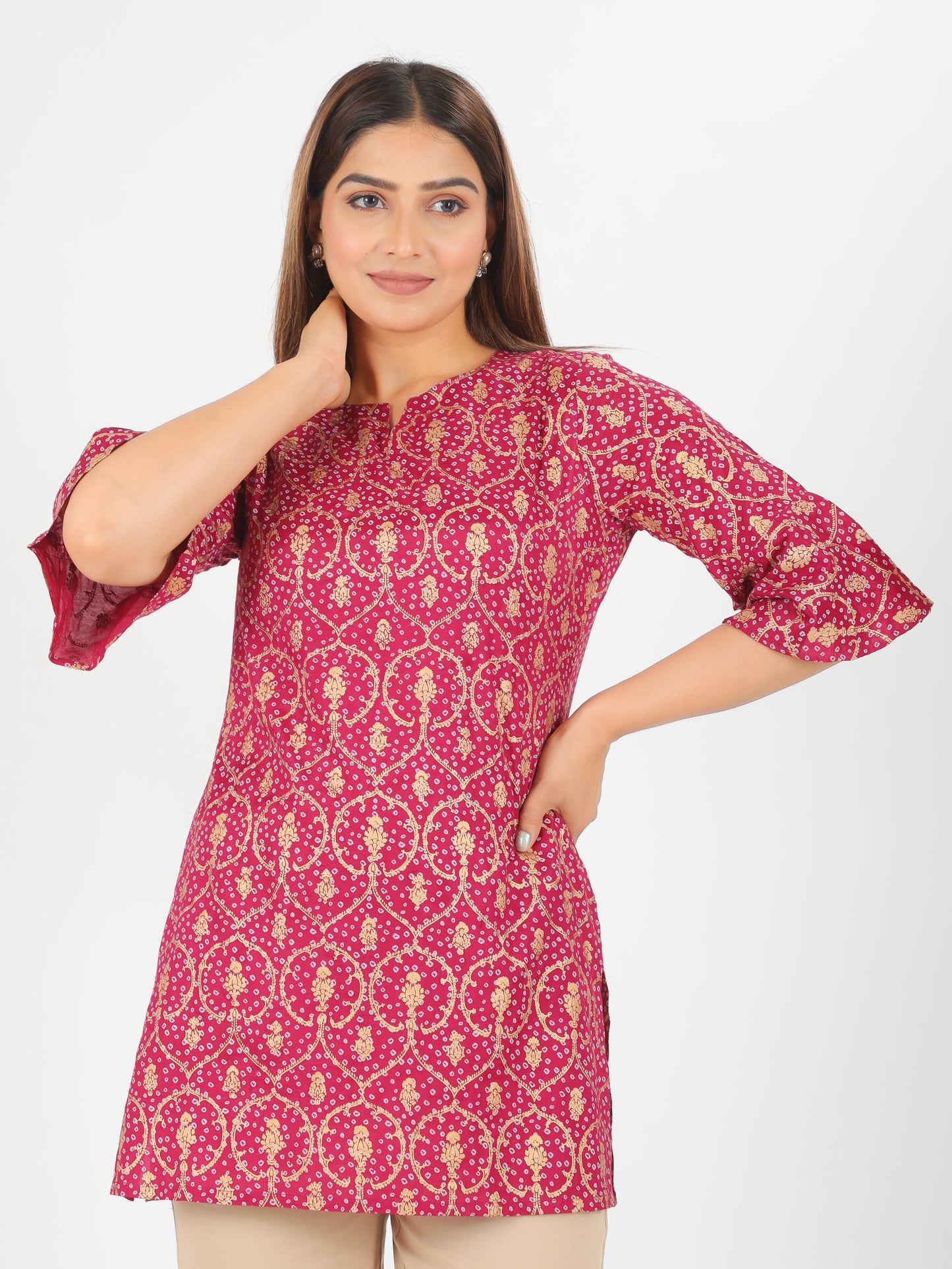 Rayon Gold foil Kurti