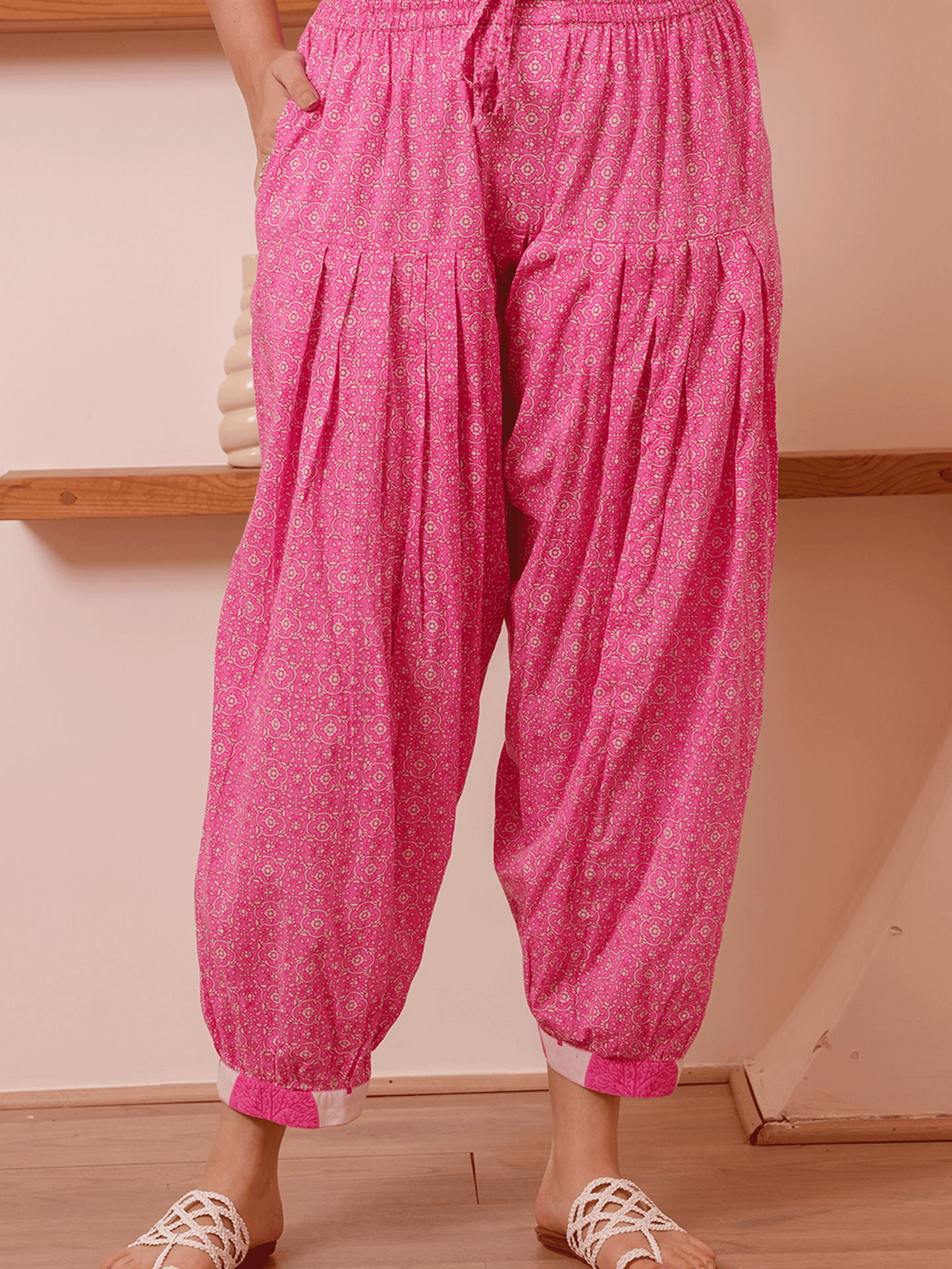 Soft Cotton Floral Pink Salwar
