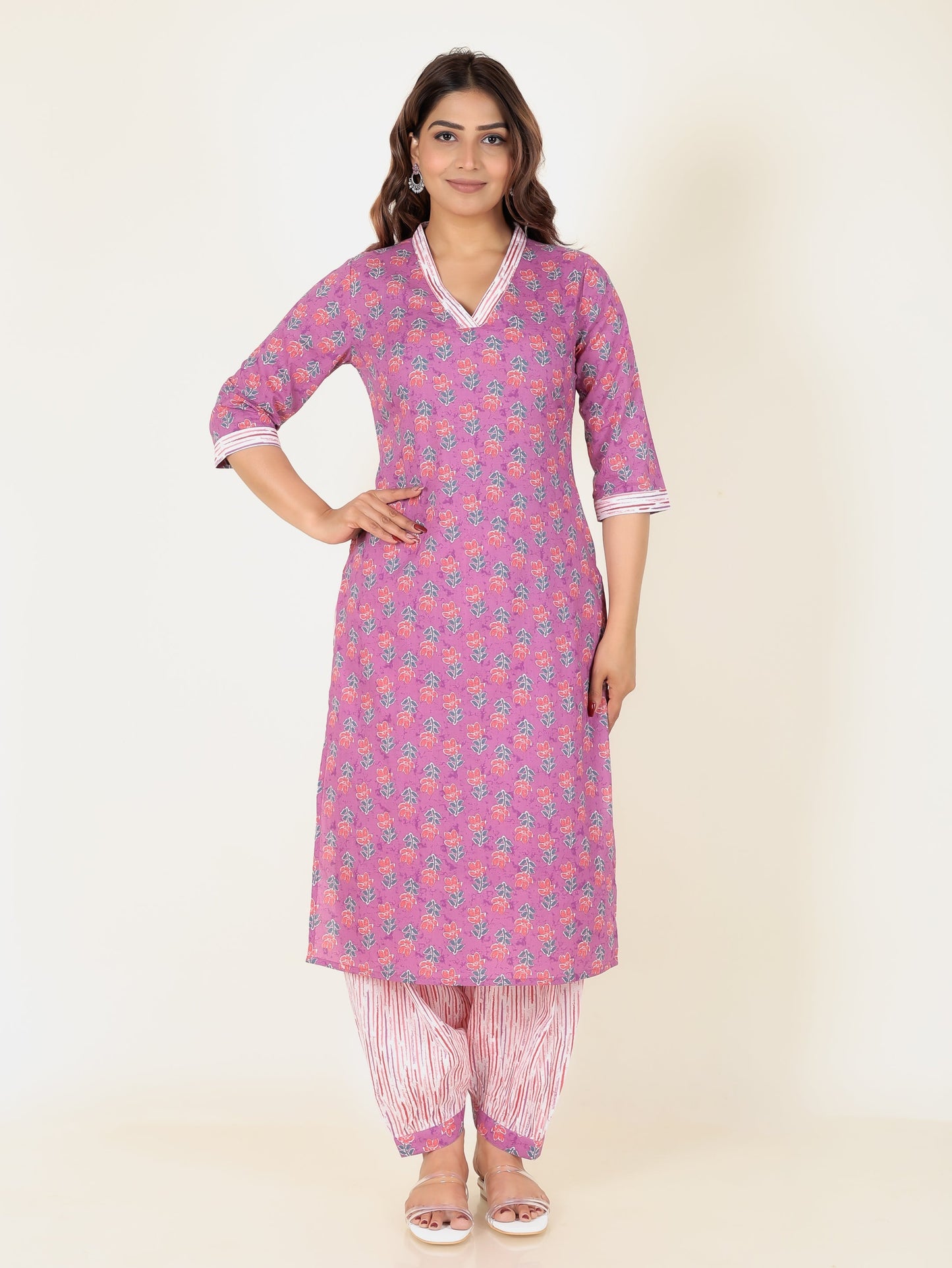 Soft Cotton Floral Kurta