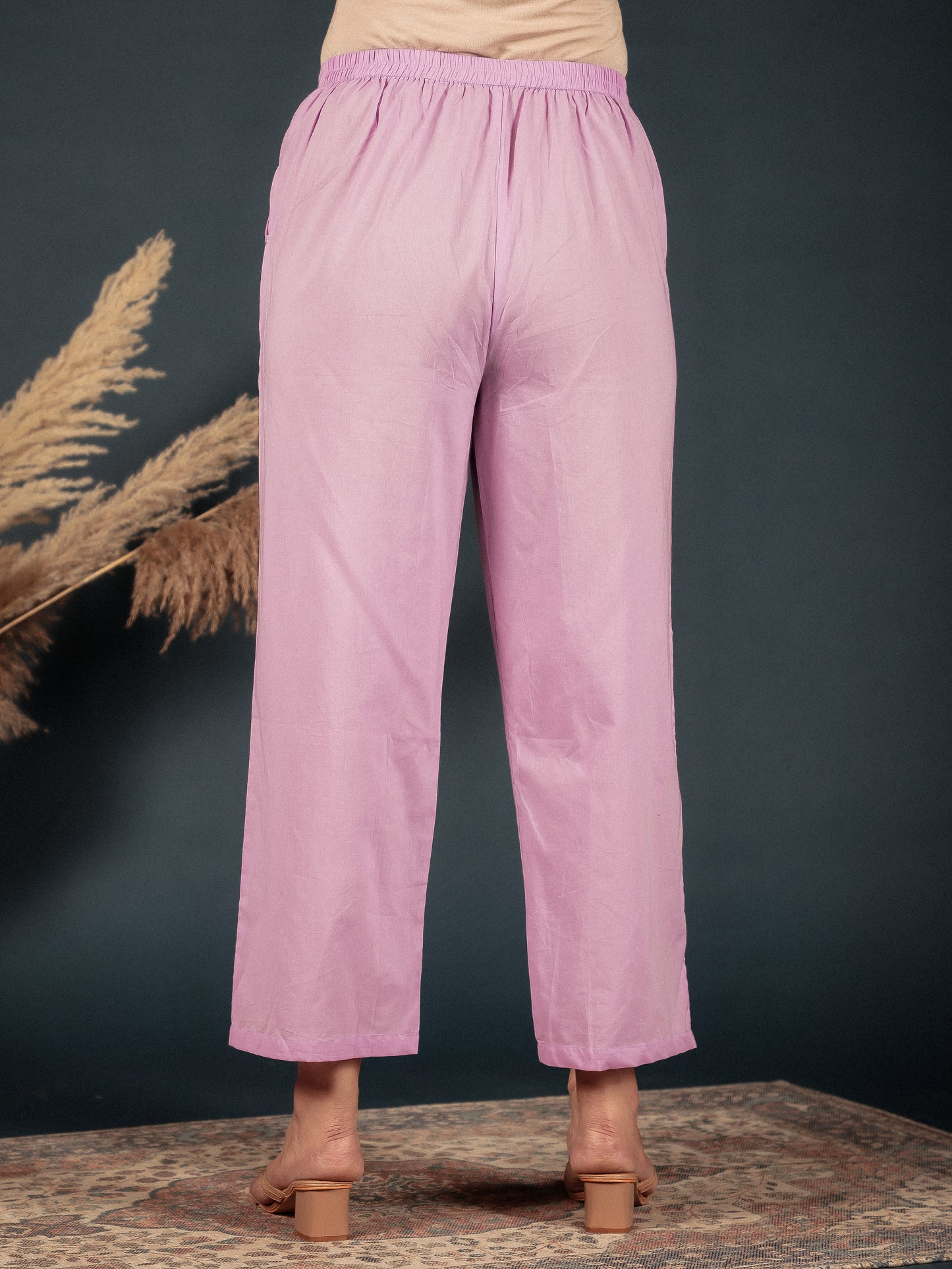 Soft Cotton Solid Pink Pant
