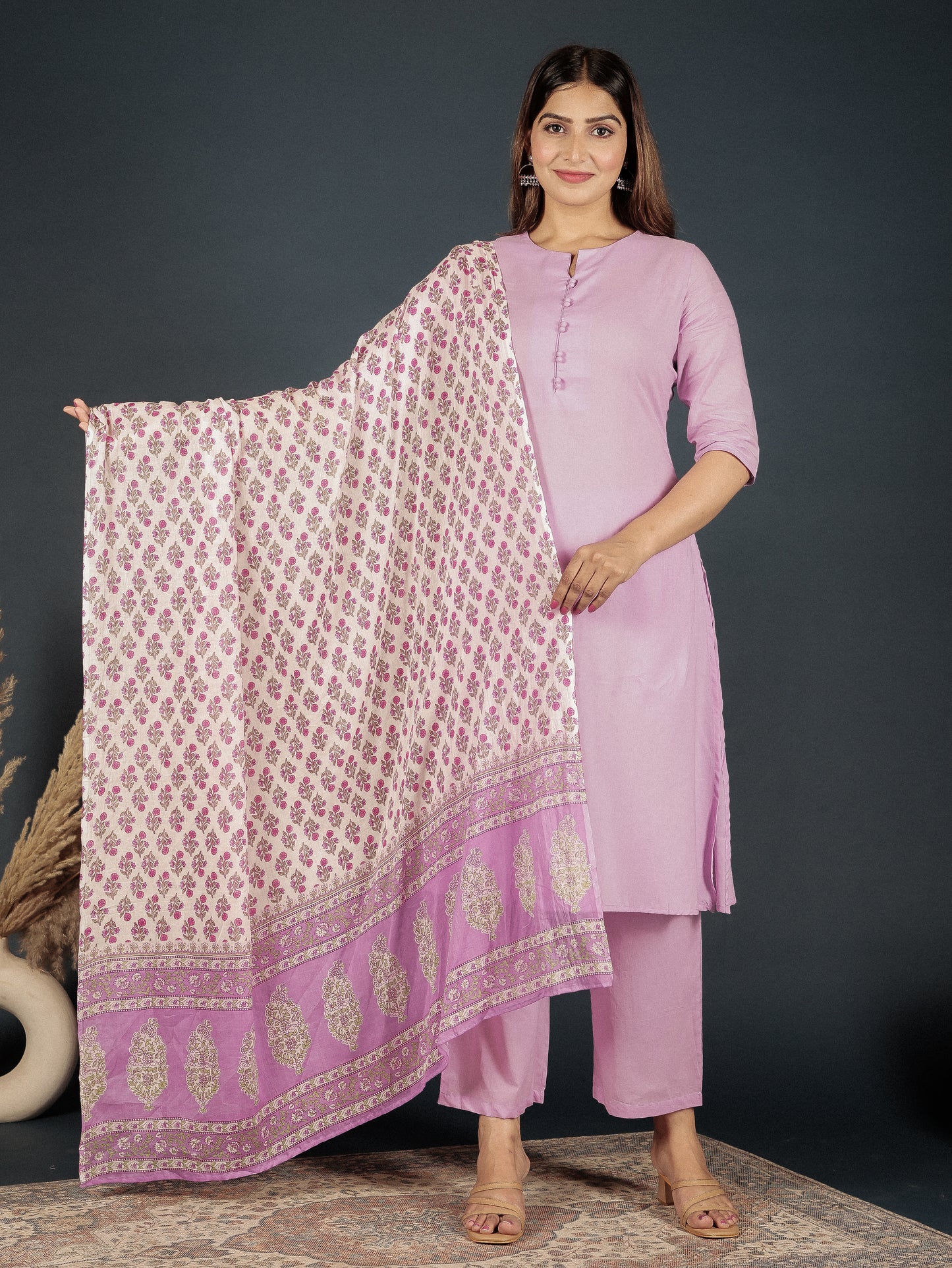 Cotton Voile Floral White Dupatta