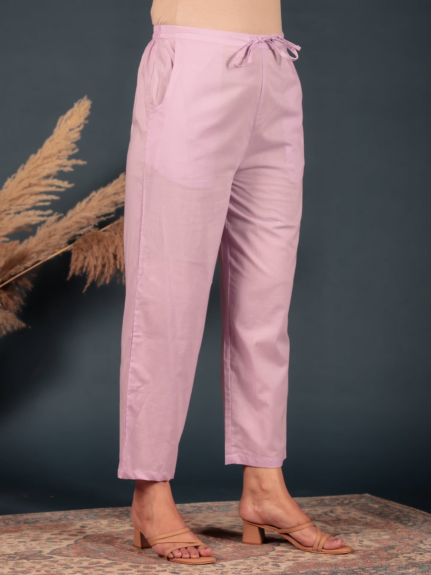 Soft Cotton Solid A-line Pink Kurta