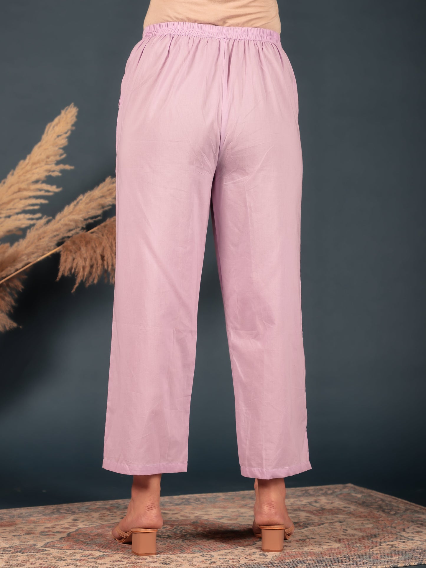Soft Cotton Solid A-line Pink Kurta