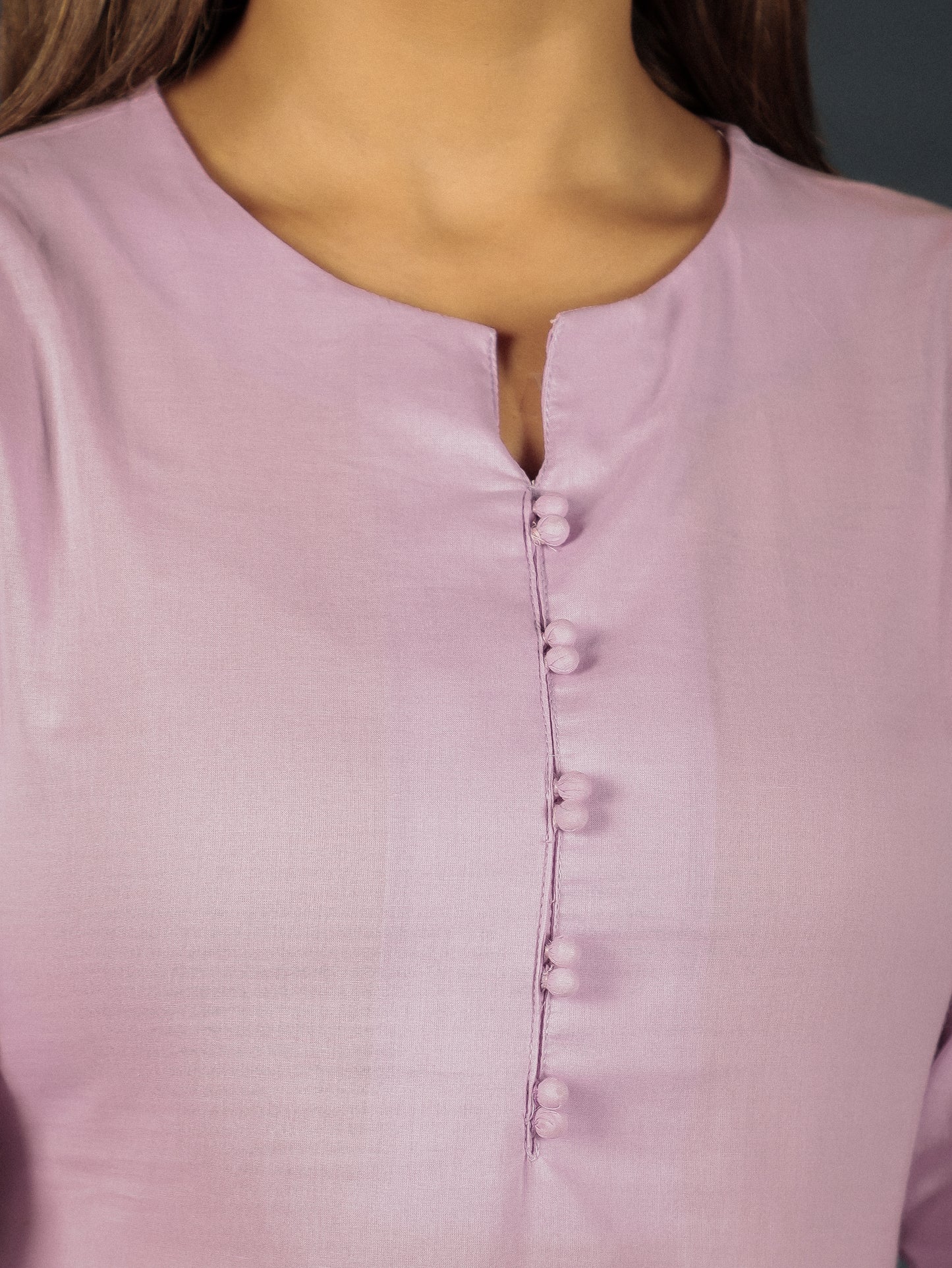 Soft Cotton Solid A-line Mauve Kurta