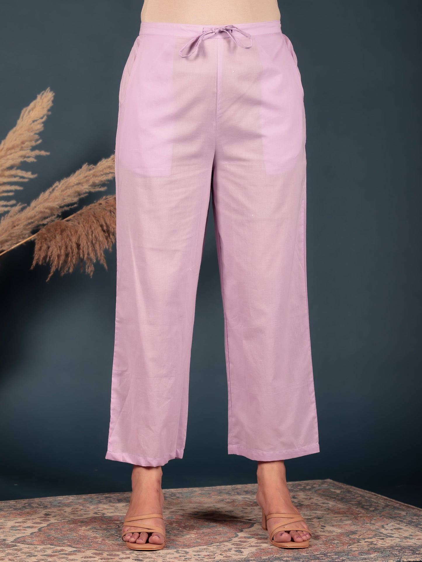 Soft Cotton Solid A-line Pink Kurta