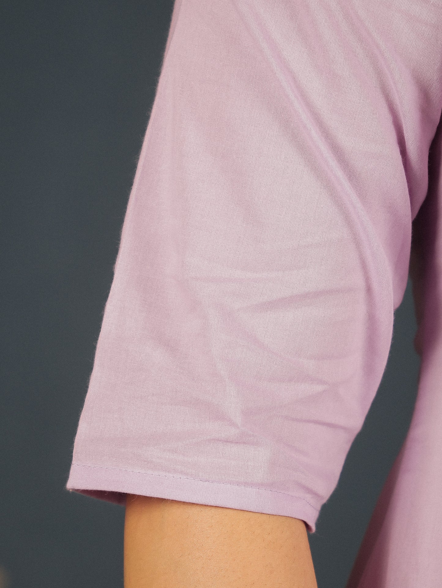 Soft Cotton Solid A-line Mauve Kurta