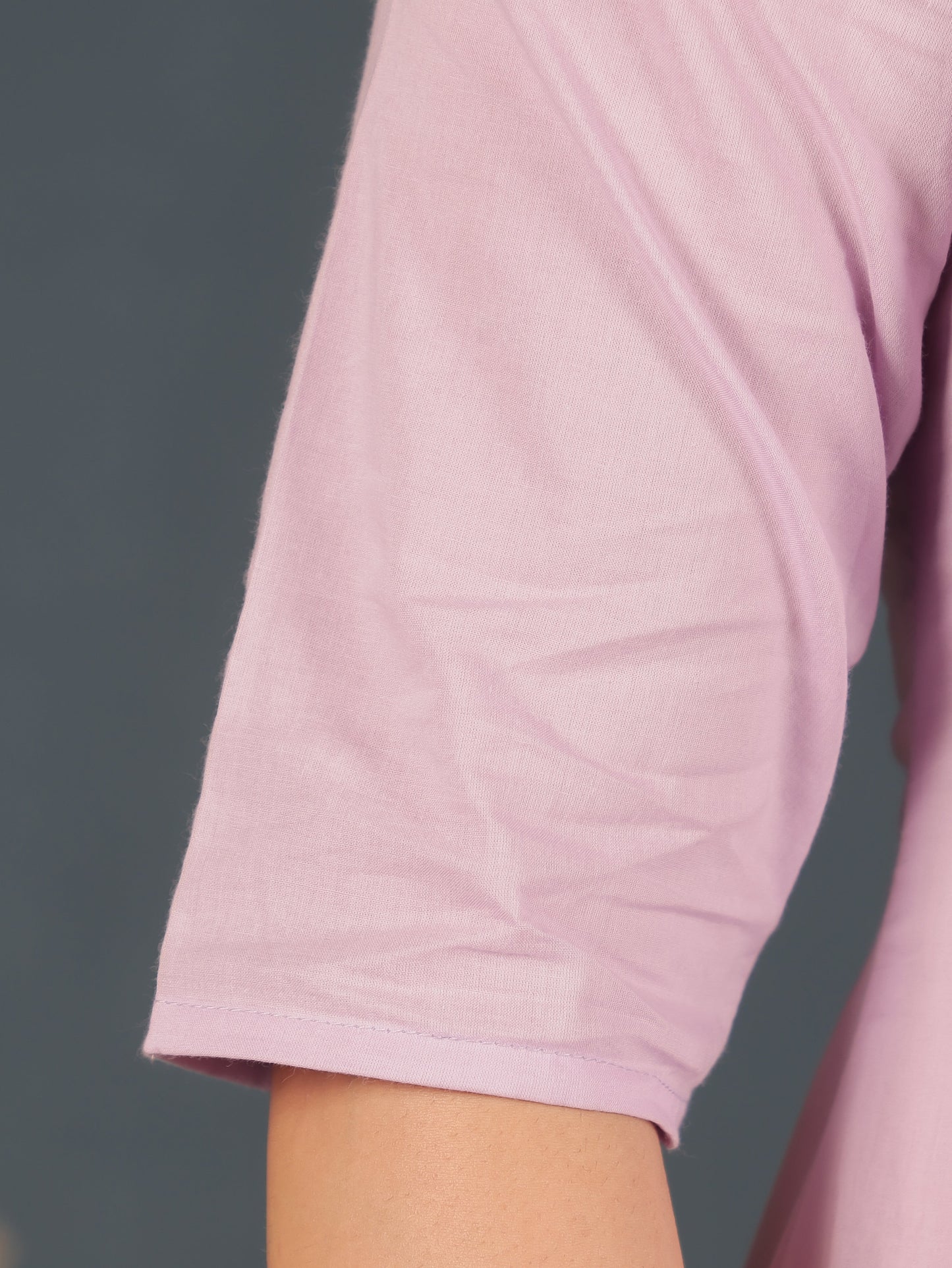 Soft Cotton Solid A-line Pink Kurta