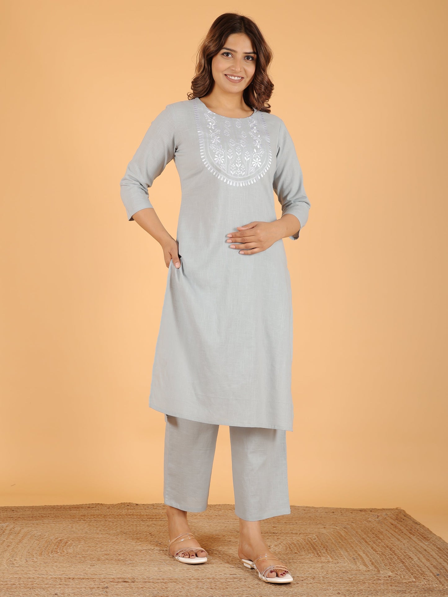 Khadi Cotton Solid Kurta