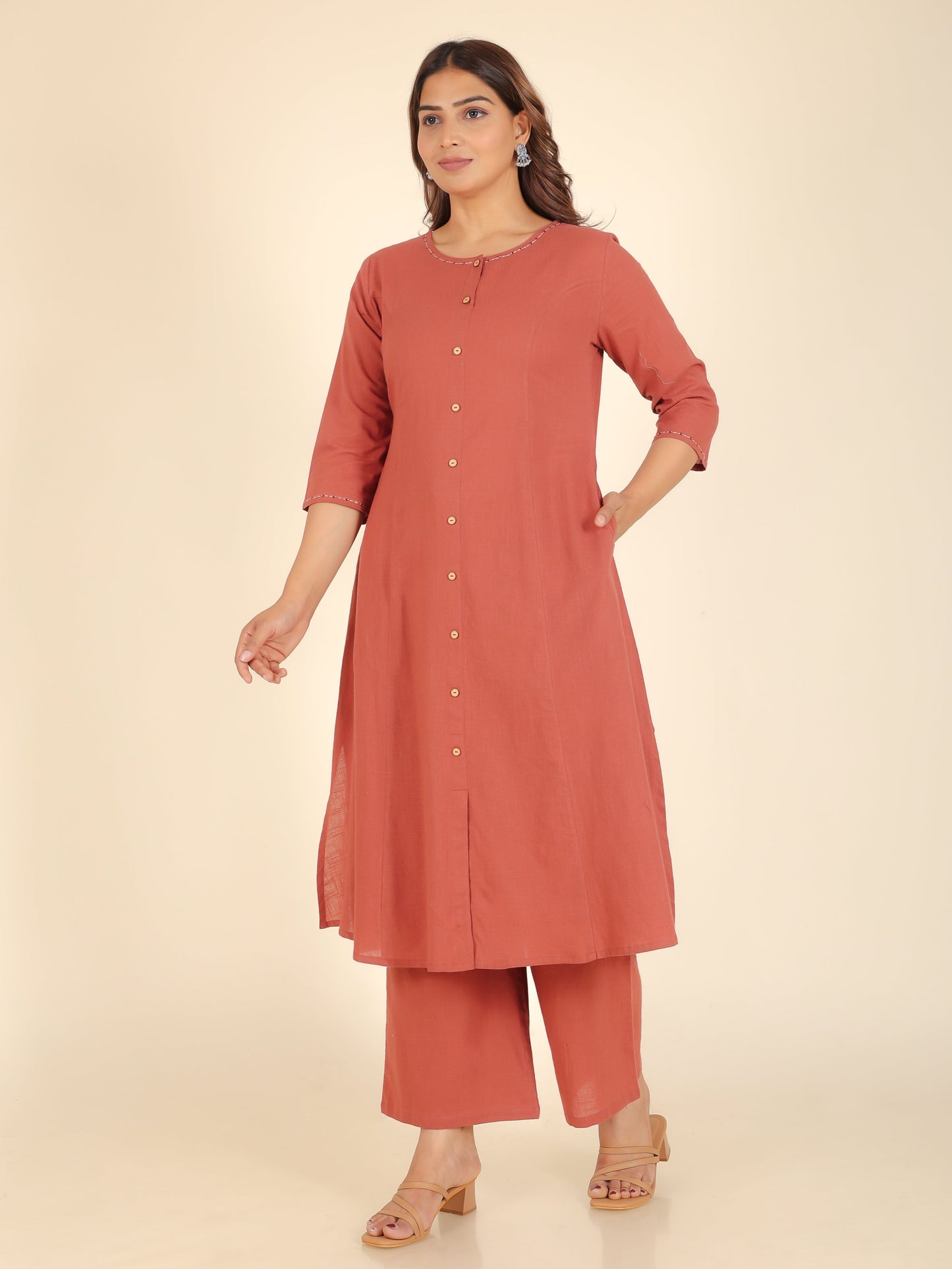 Khadi Cotton Solid Kurta