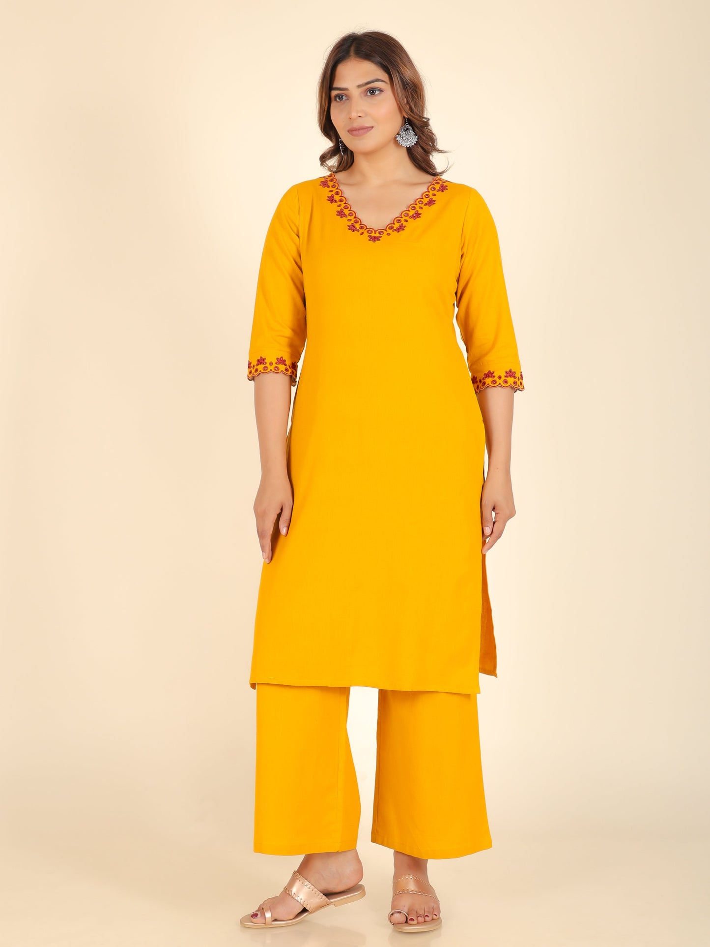 Linen Cotton Solid Kurta