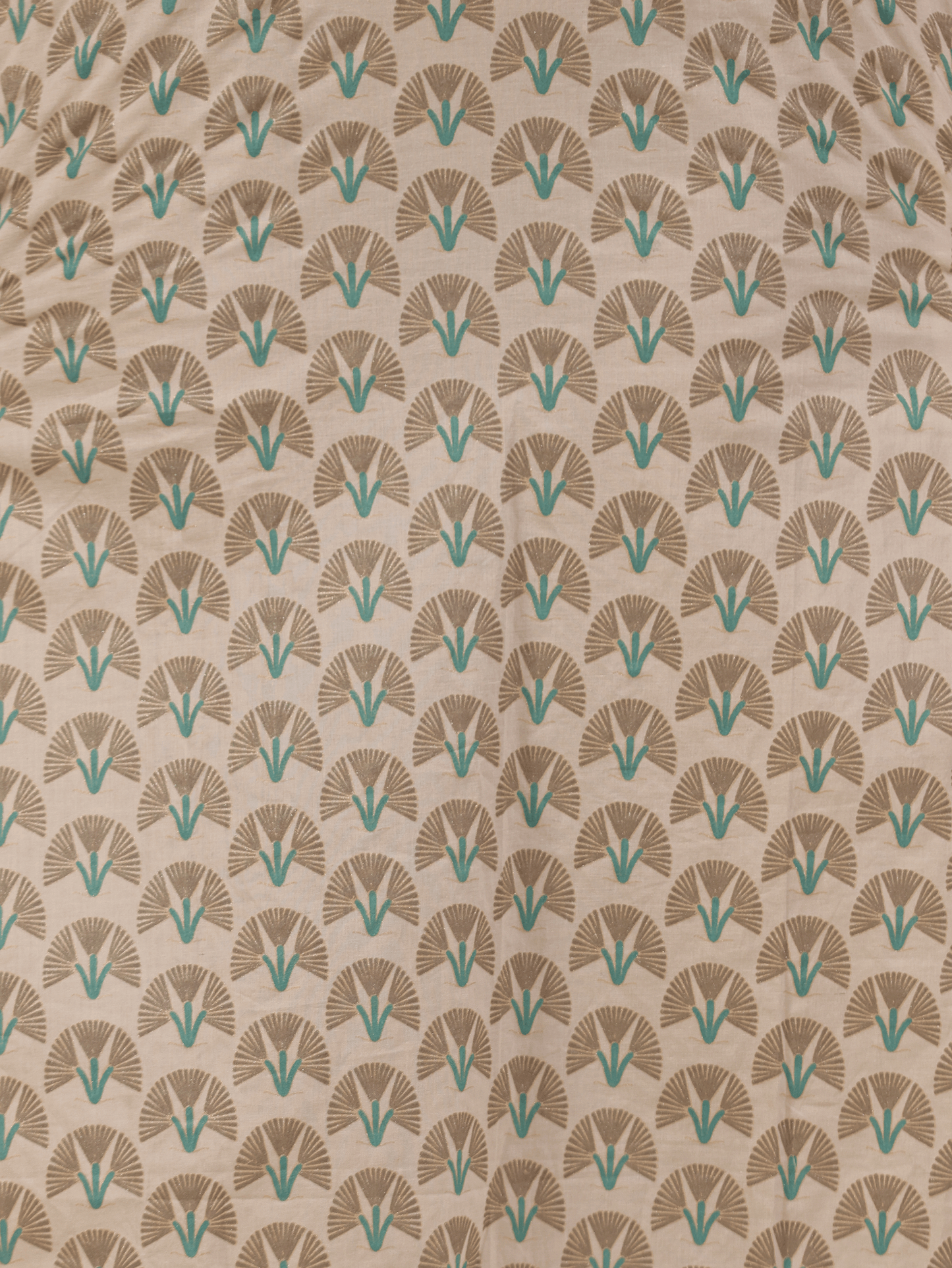 Soft Cotton Floral Straight Beige Kurta
