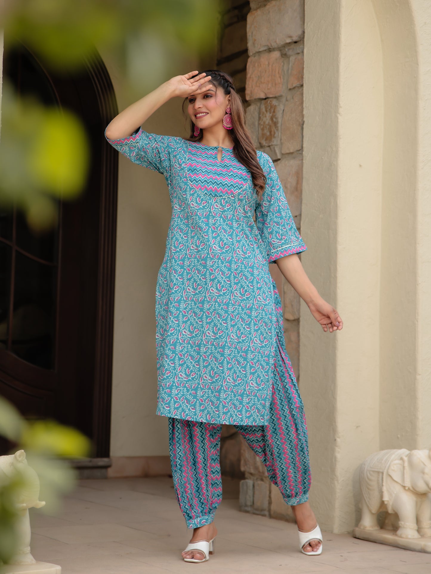 Soft Cotton Floral Kurta