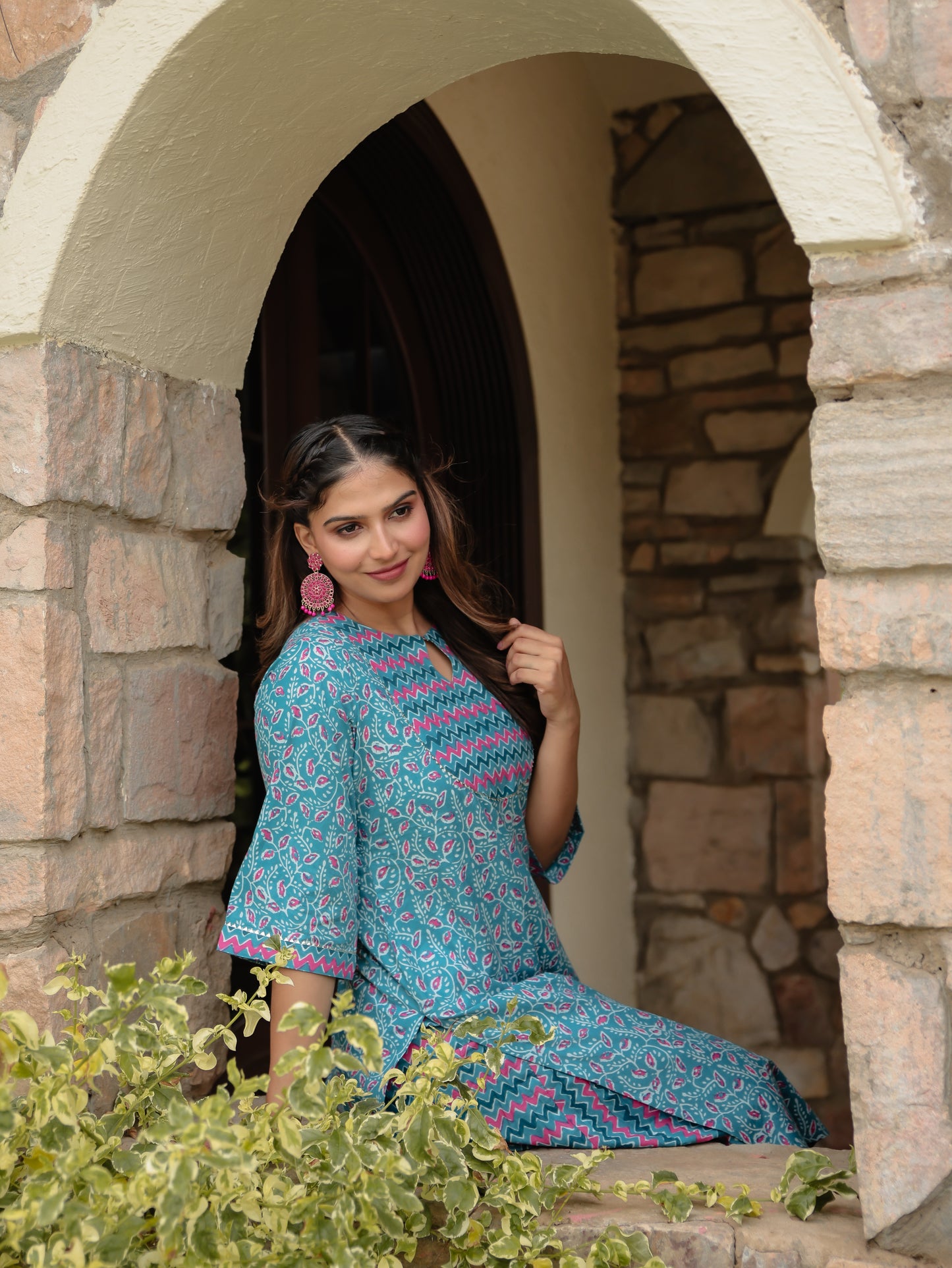 Soft Cotton Floral Kurta