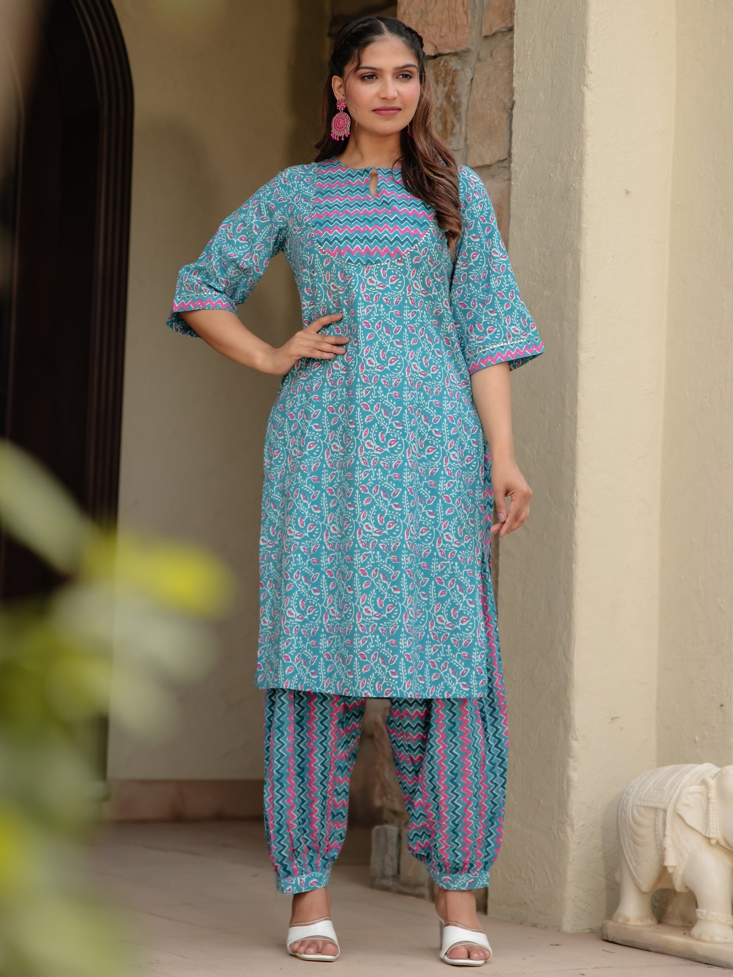 Soft Cotton Floral Kurta