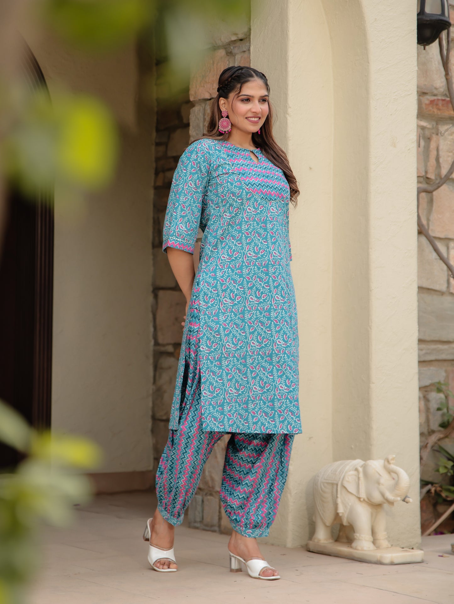 Soft Cotton Floral Kurta