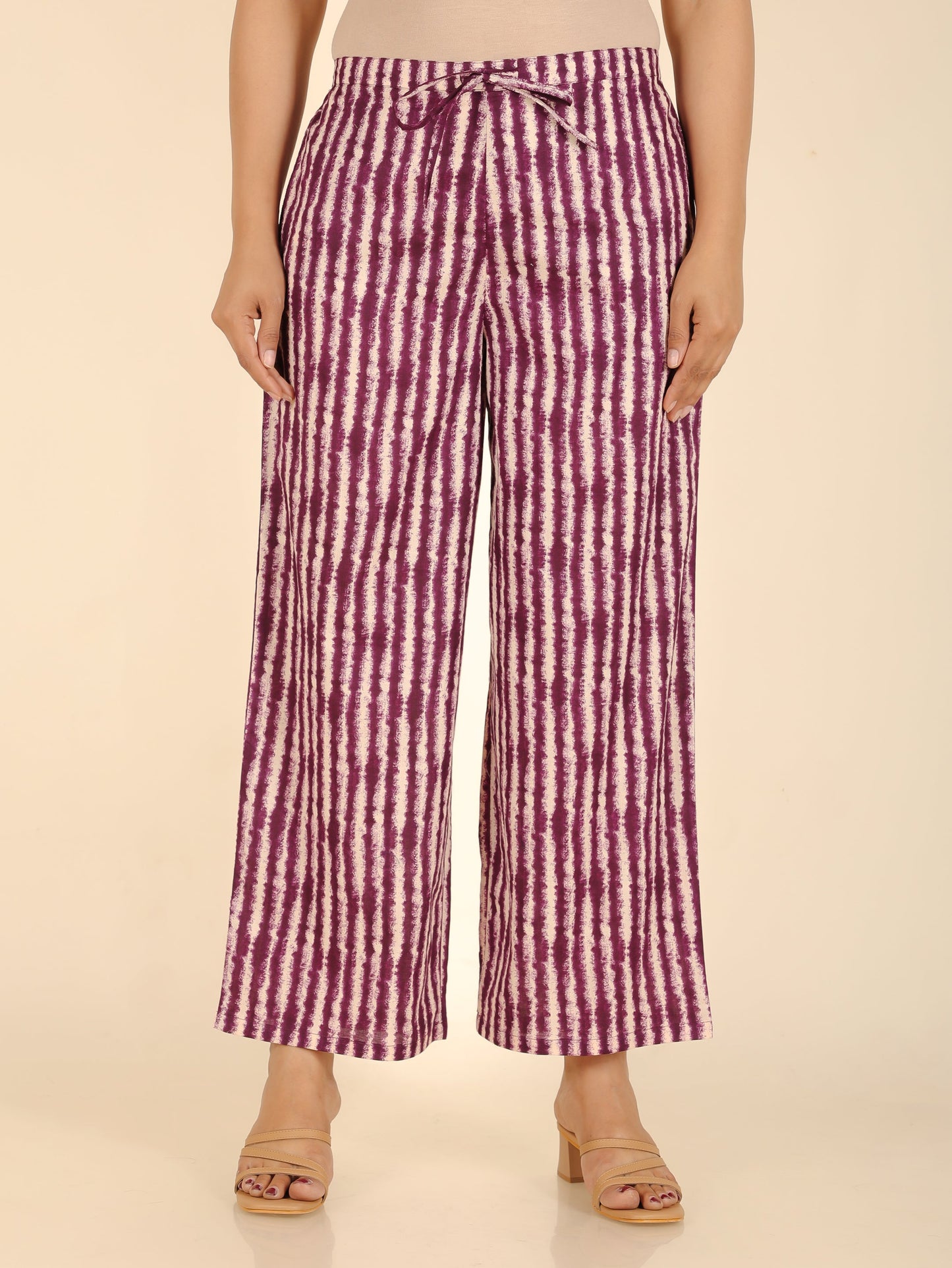 Soft Cotton Striped Palazzo