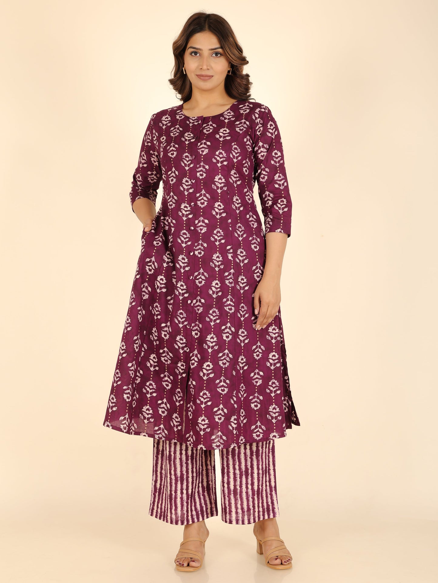 Soft Cotton Gold foil Kurta