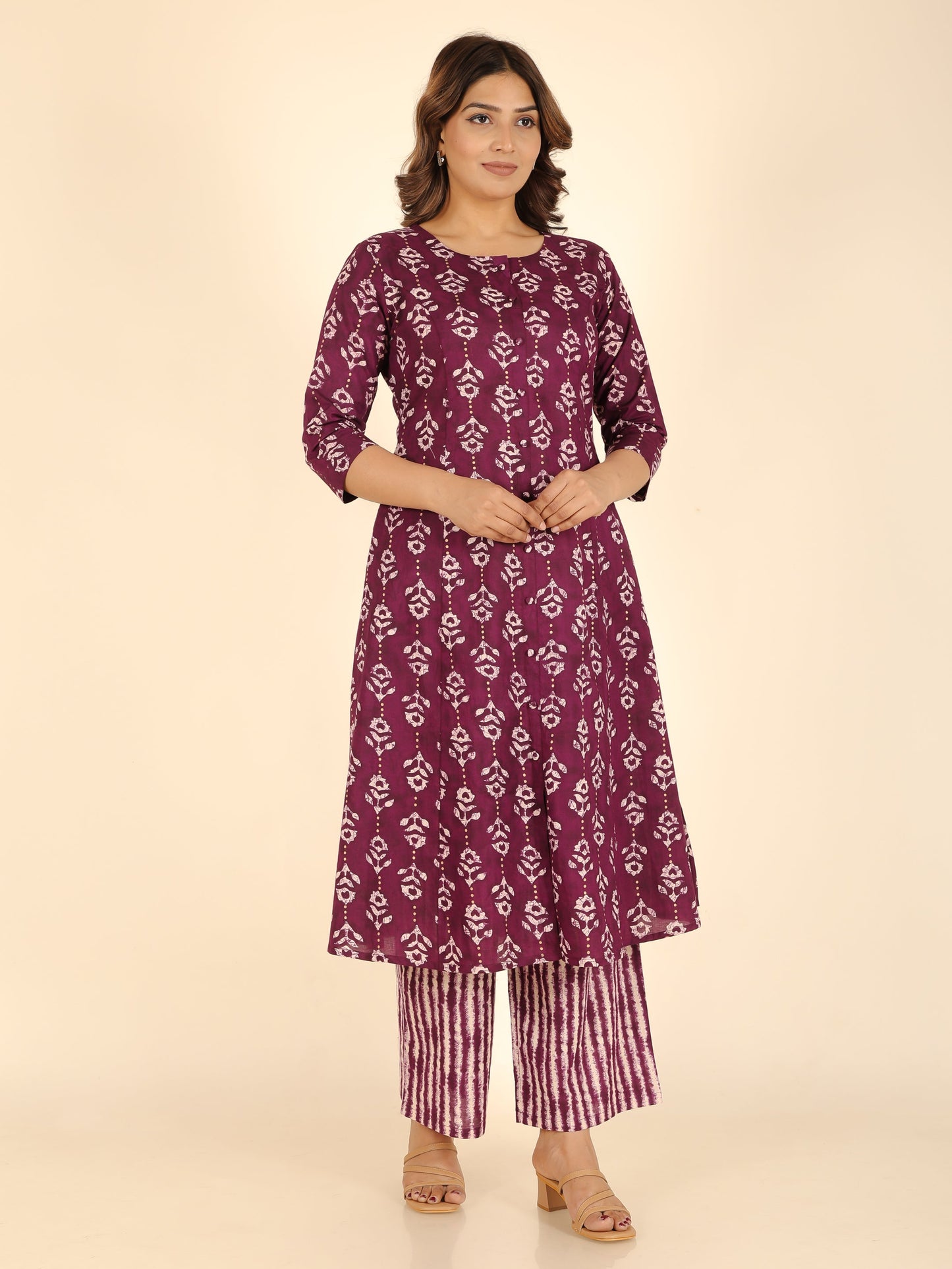 Soft Cotton Gold foil Kurta