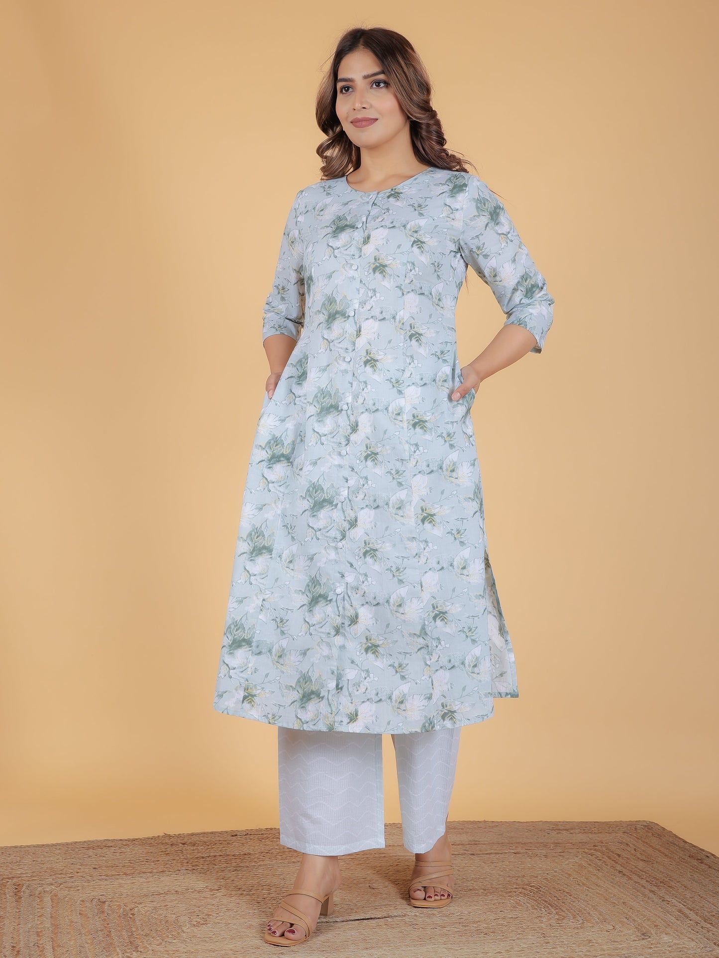 Soft Cotton Floral Kurta