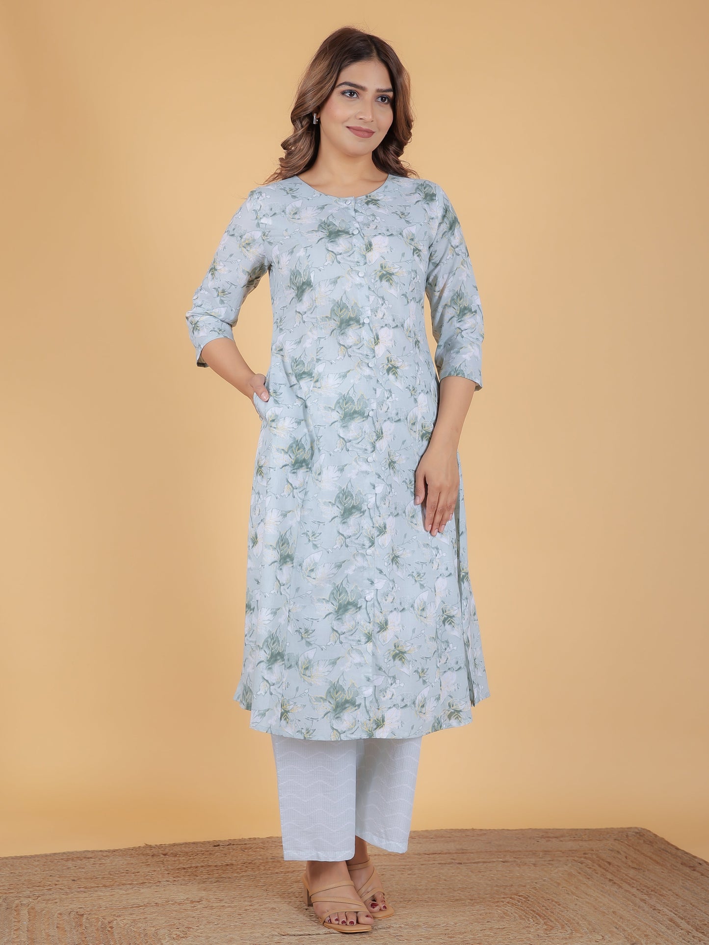 Soft Cotton Floral Kurta