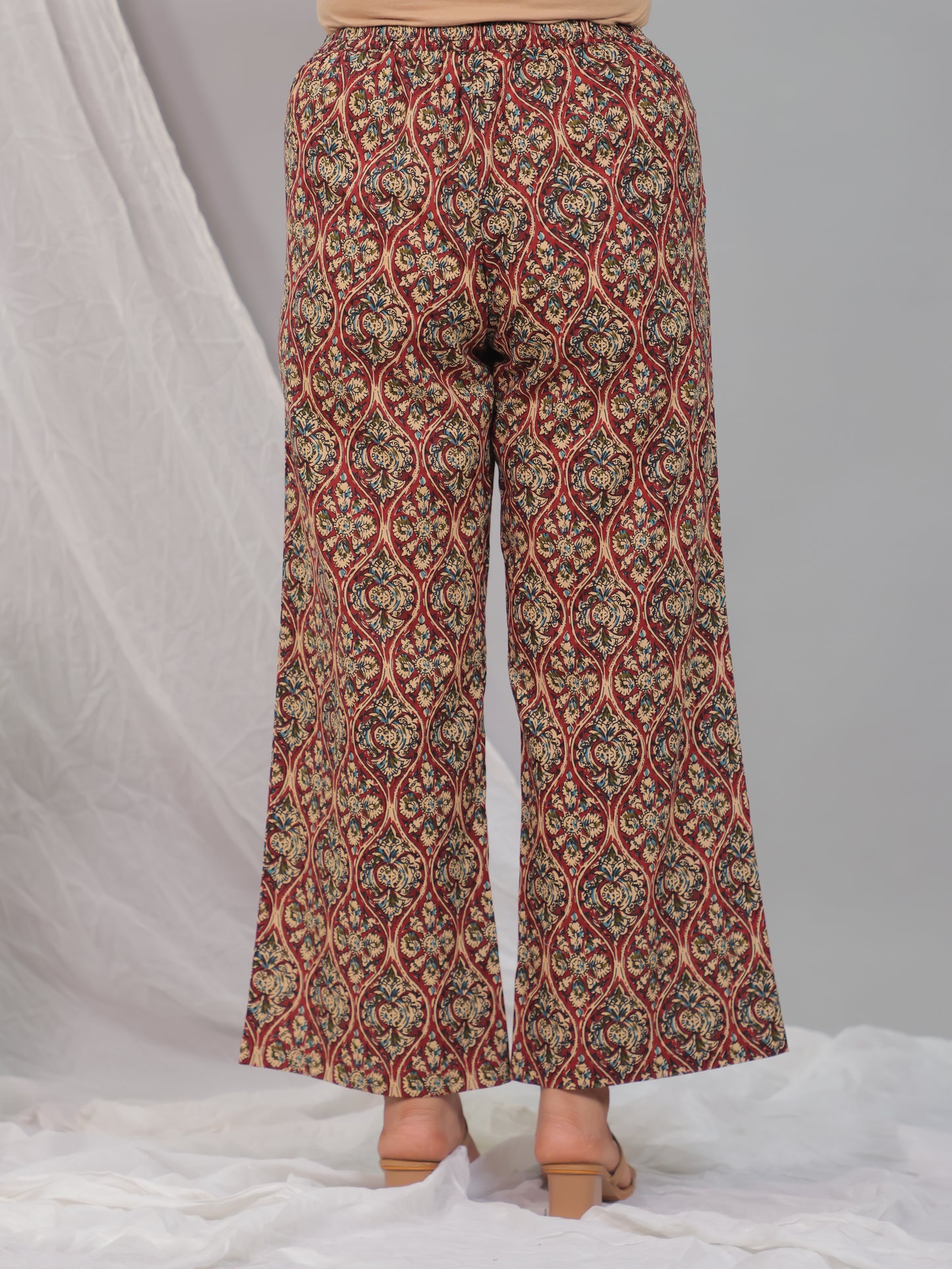 Soft Cotton Kalamkari A-line Red Kurta