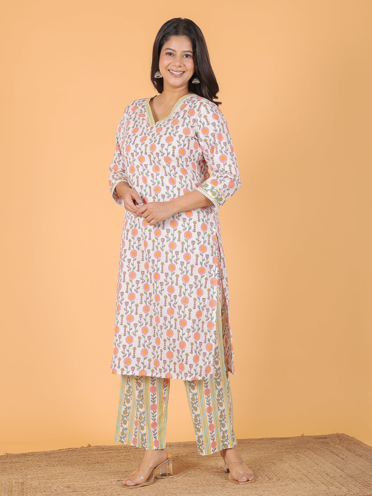 Soft Cotton Floral Kurta