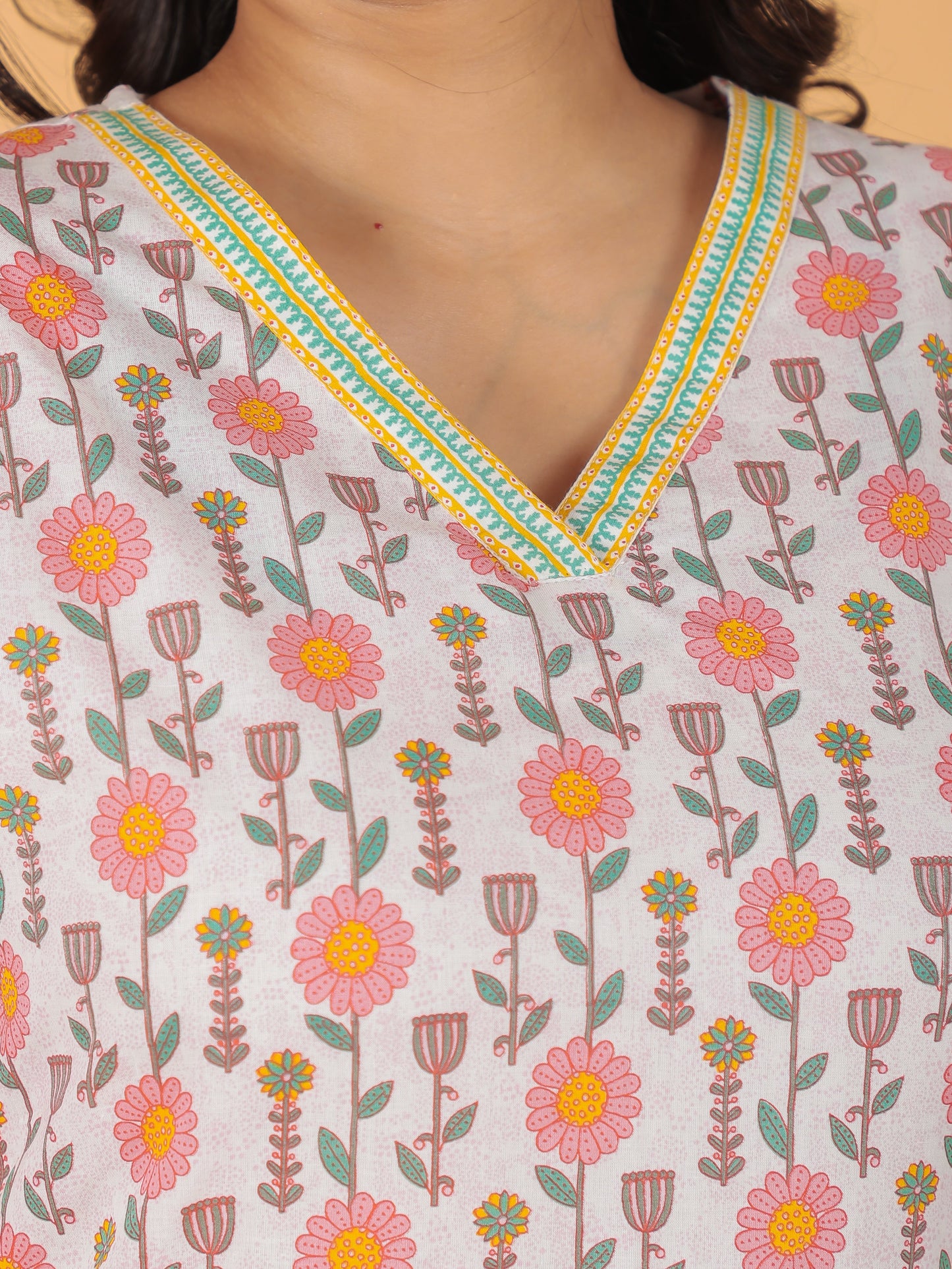 Soft Cotton Floral Kurta