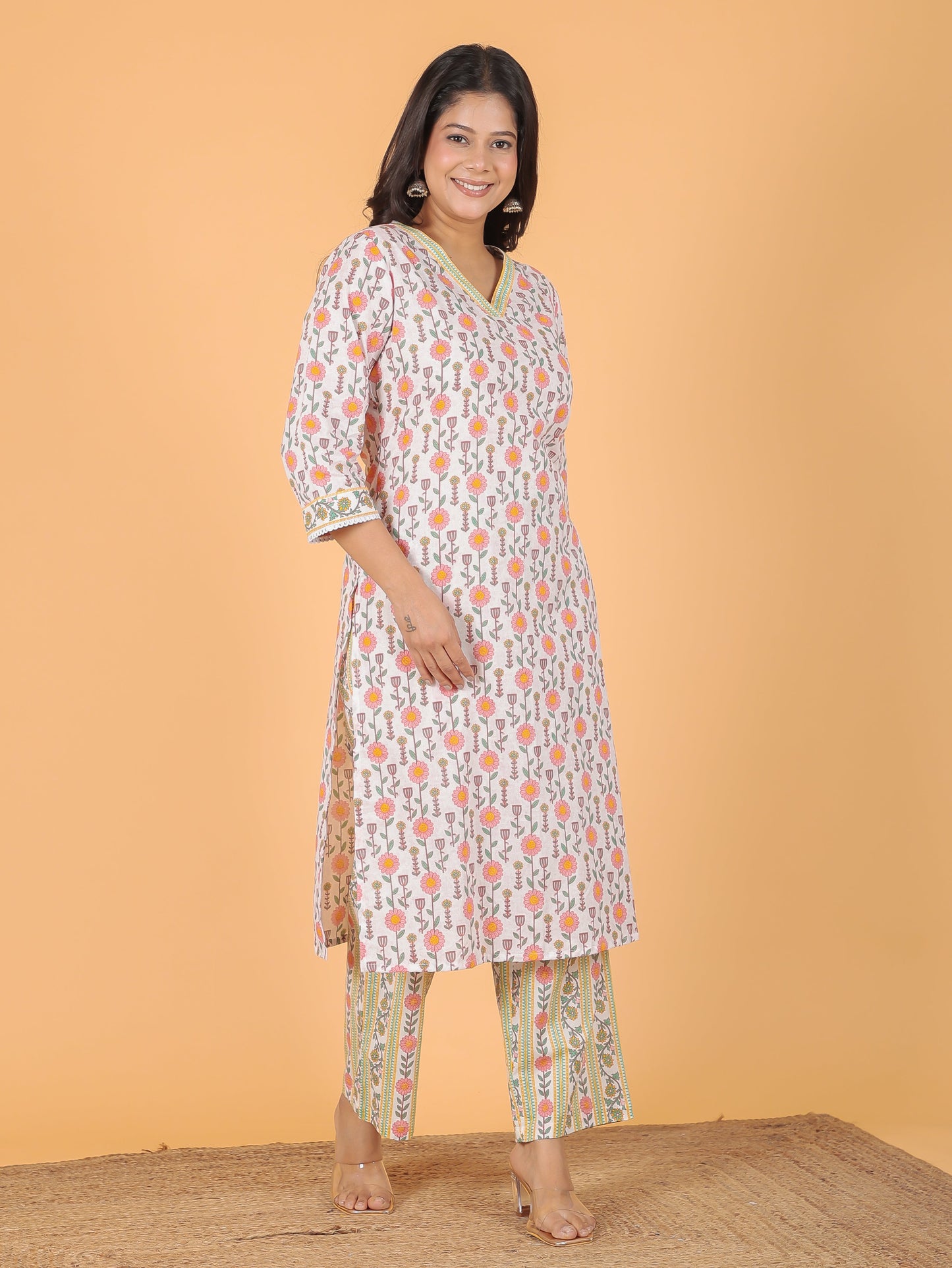 Soft Cotton Floral Kurta