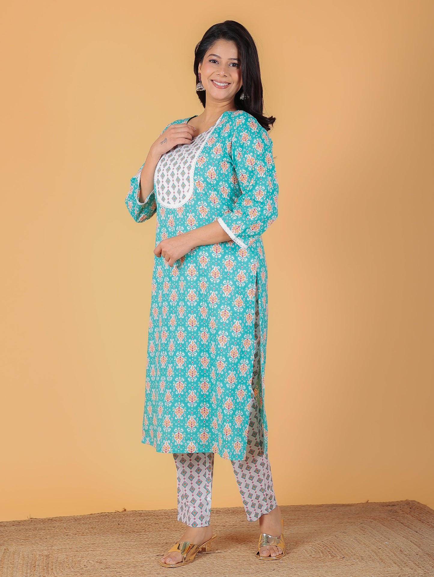 Soft Cotton Floral Kurta