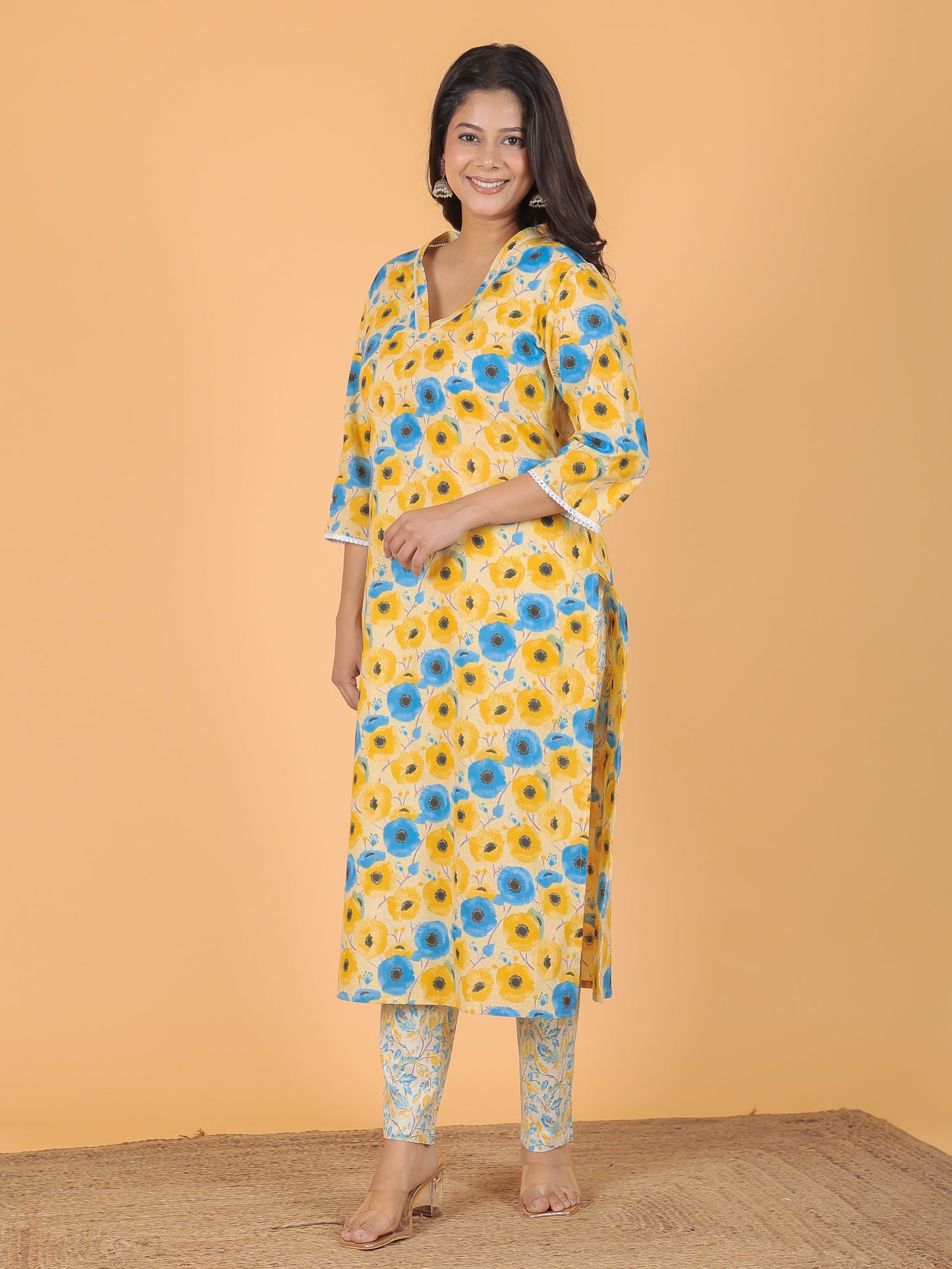 Soft Cotton Floral Kurta