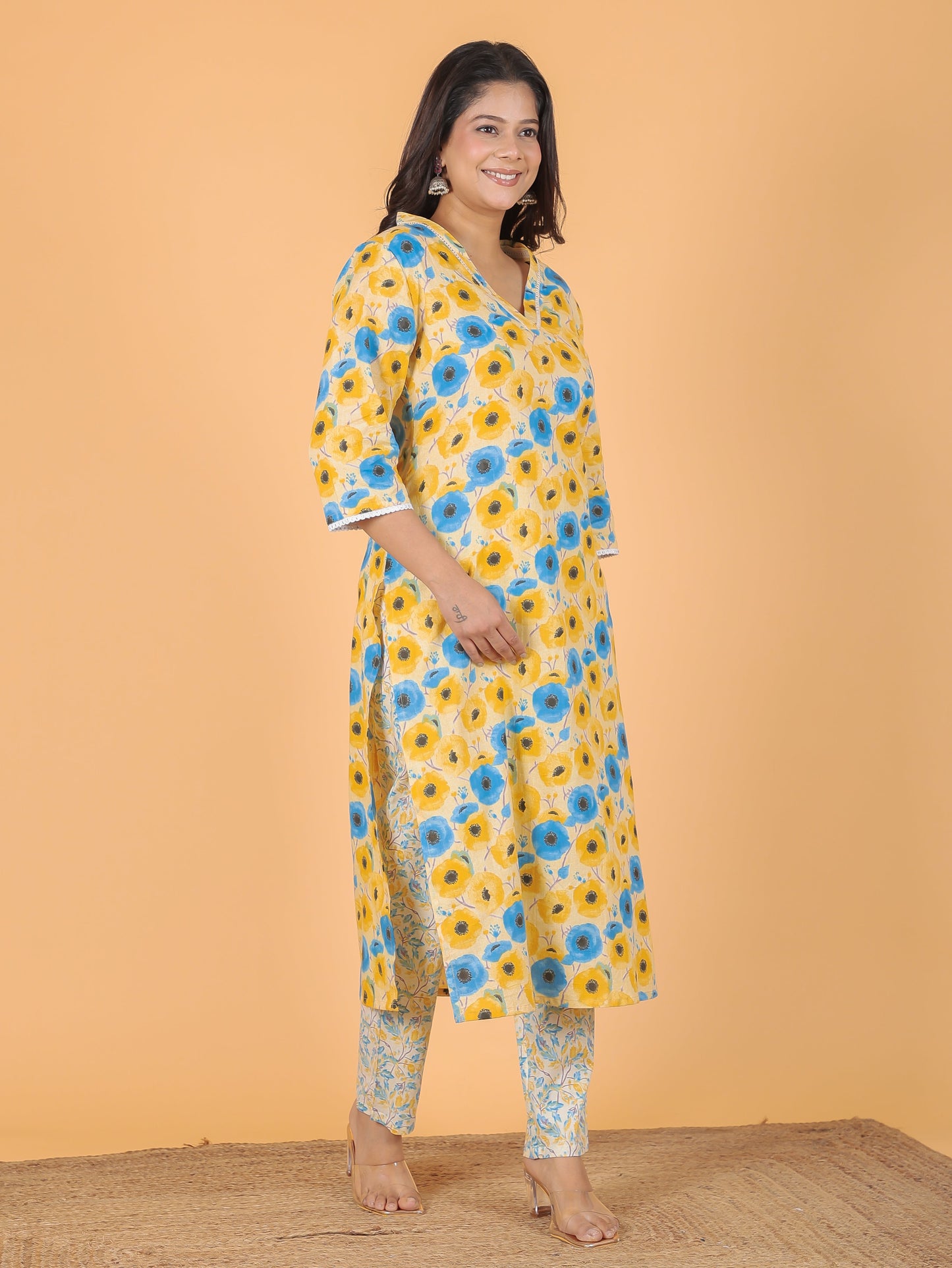 Soft Cotton Floral Kurta