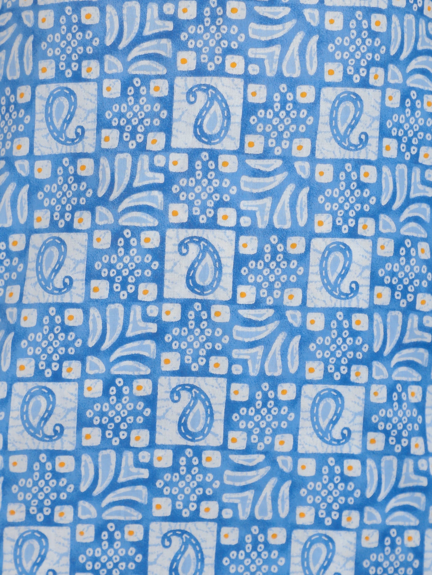 Soft Cotton Abstract A-line Blue Kurta