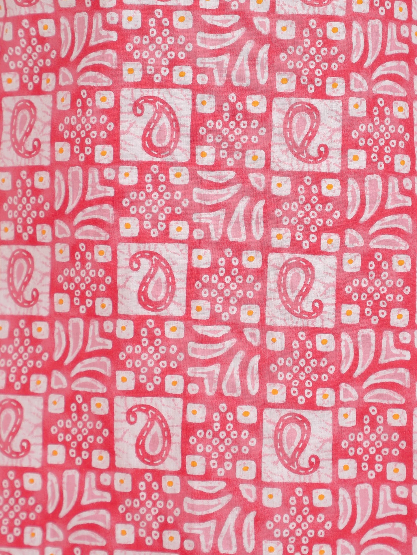 Soft Cotton Abstract Straight Pink Kurta