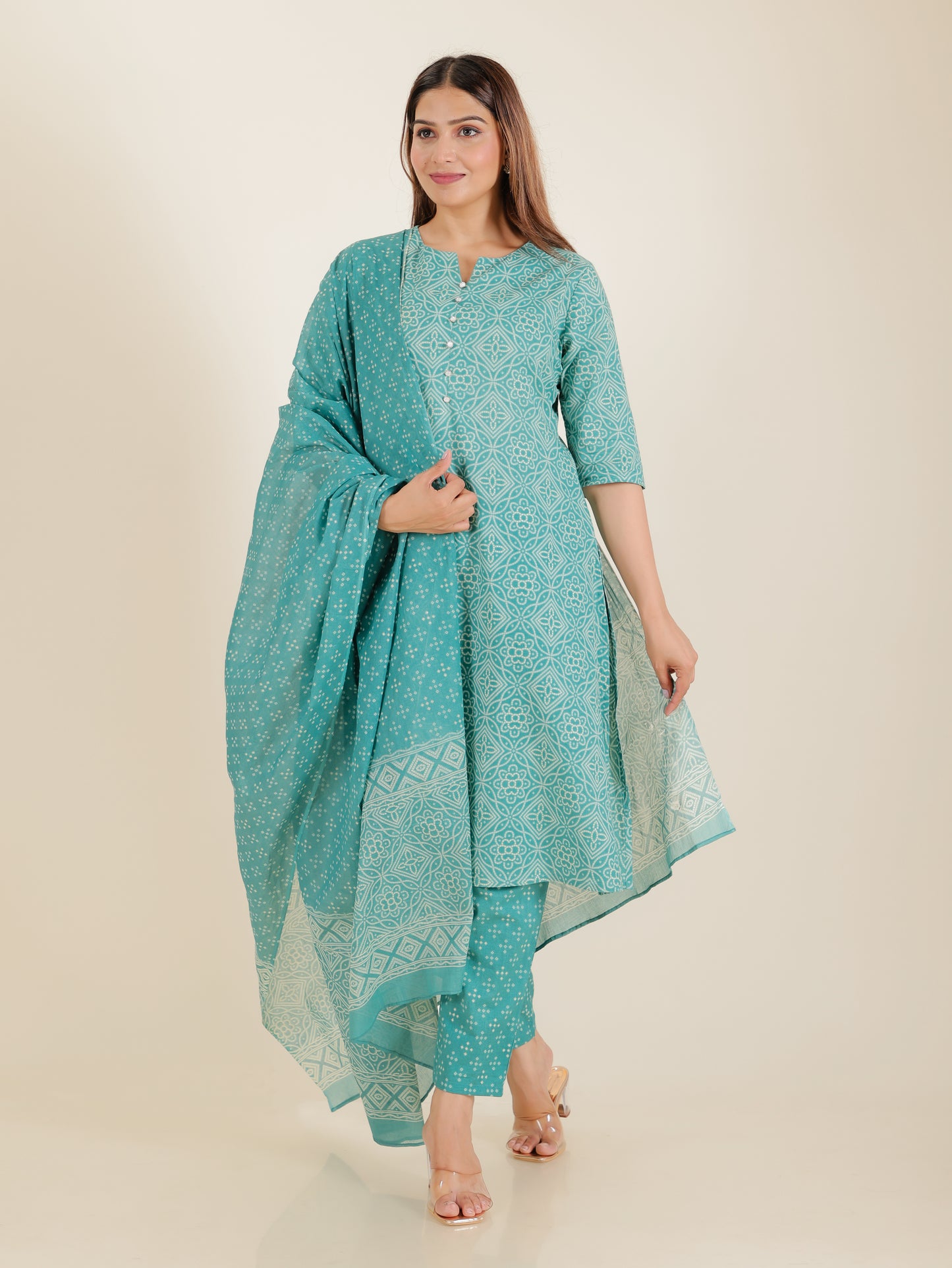 Soft Cotton Bandhani Kurta