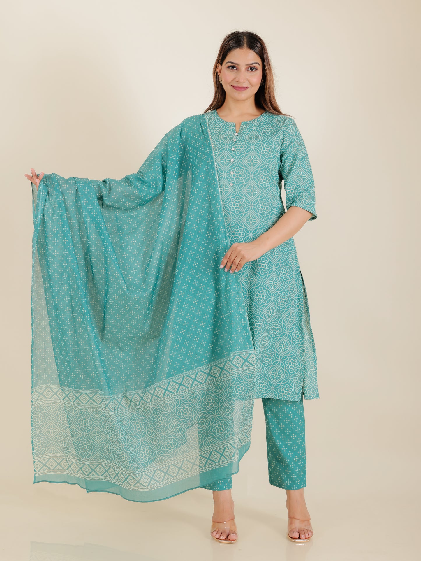 Soft Cotton Bandhani Kurta