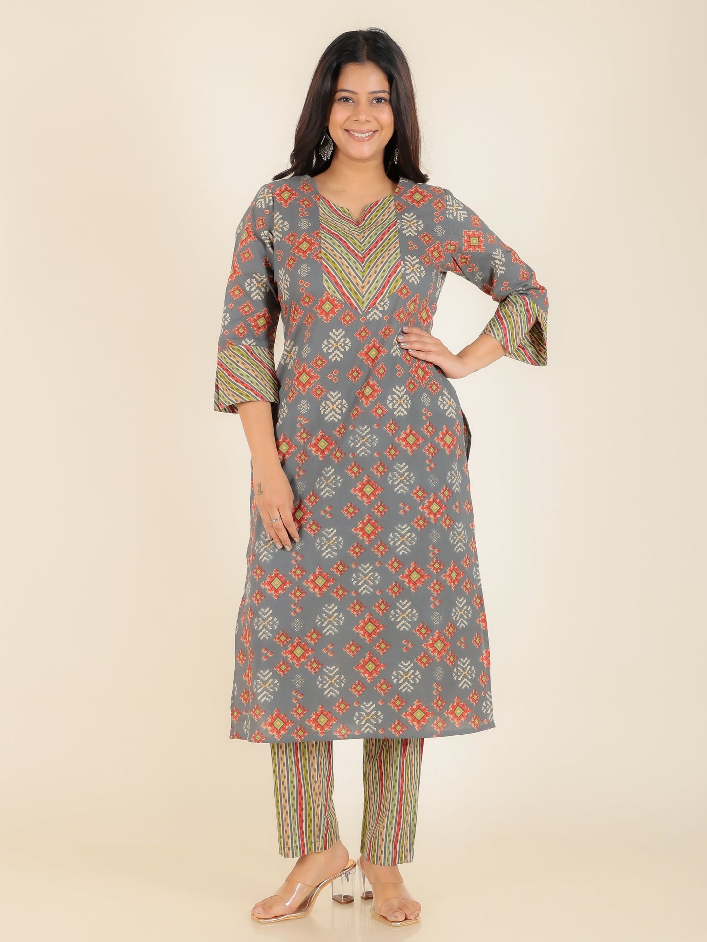 Soft Cotton Ikat Kurta