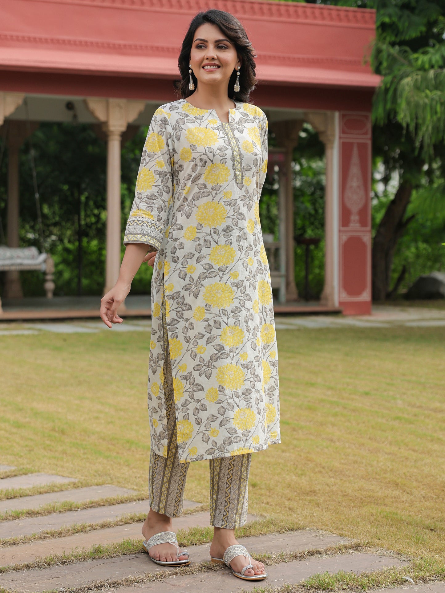 Soft Cotton Floral Kurta