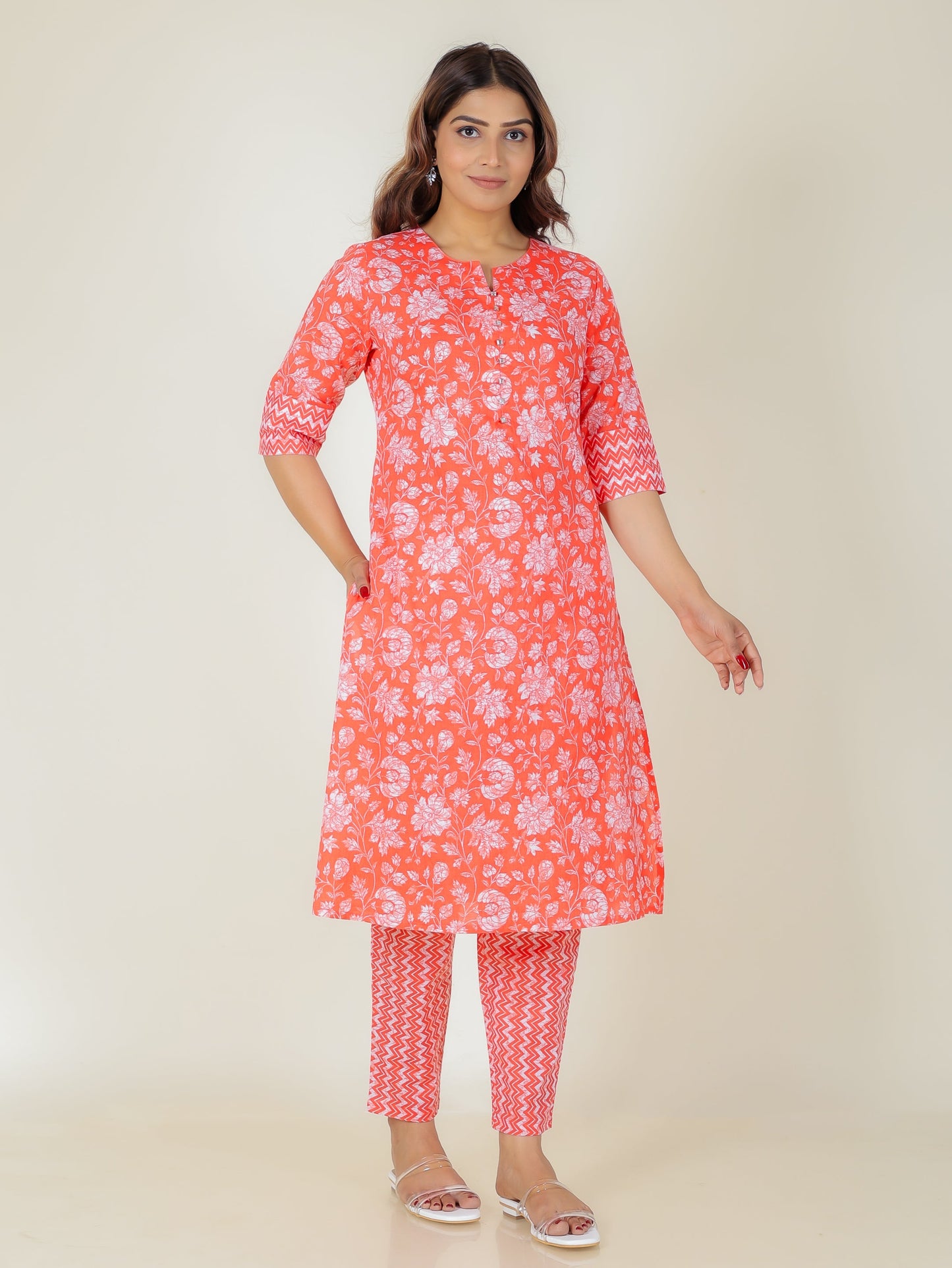 Soft Cotton Floral Kurta